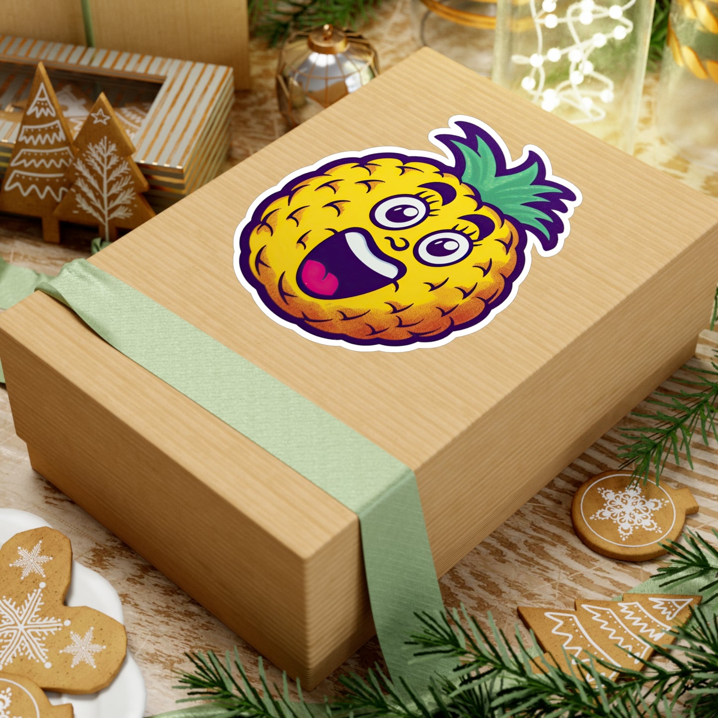 Pineapple Paradise: Vintage Pop Art Cartoon Sticker