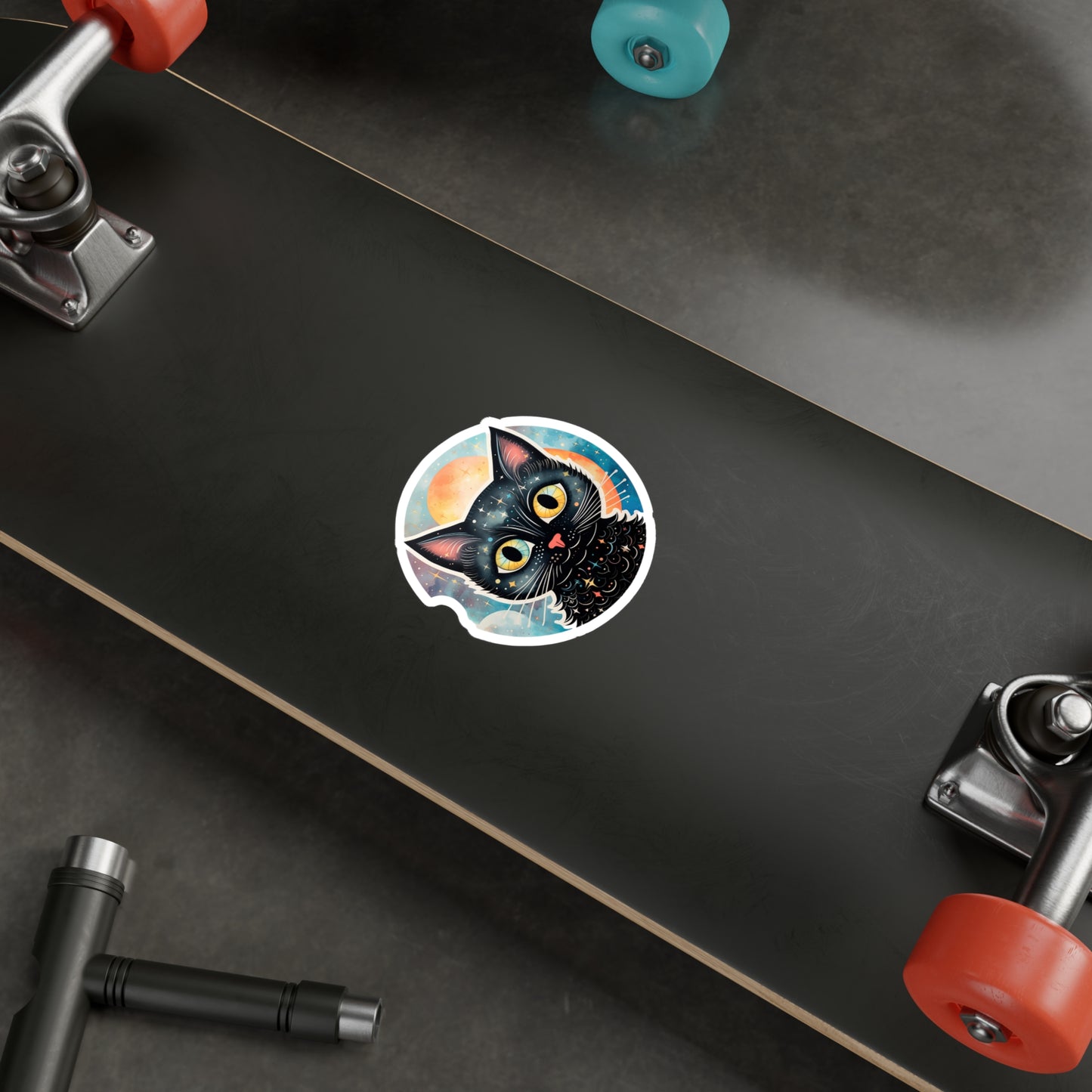 Whimsical Lunar Kitty Sticker