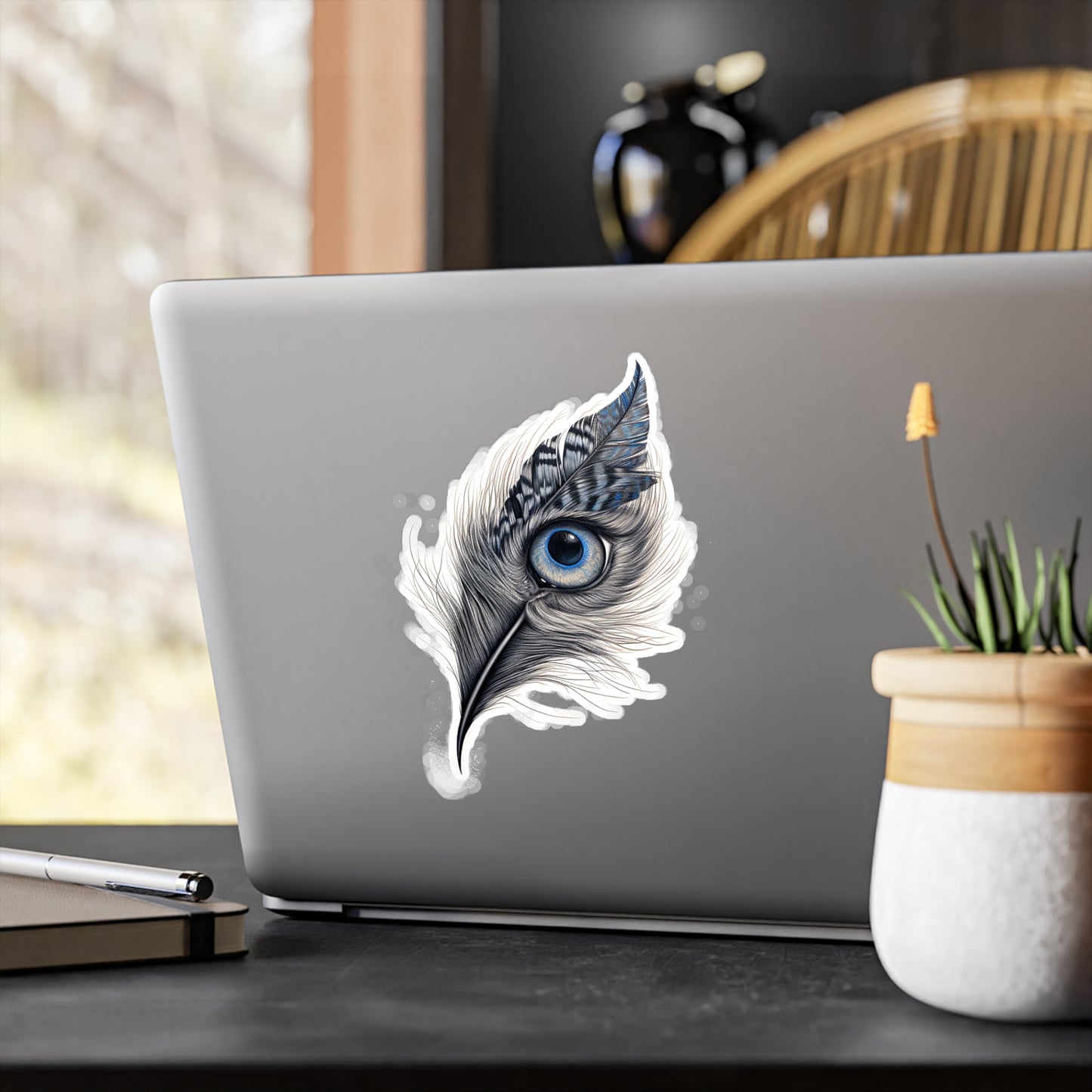 Feline Feathers: Meow-gnificent Sticker