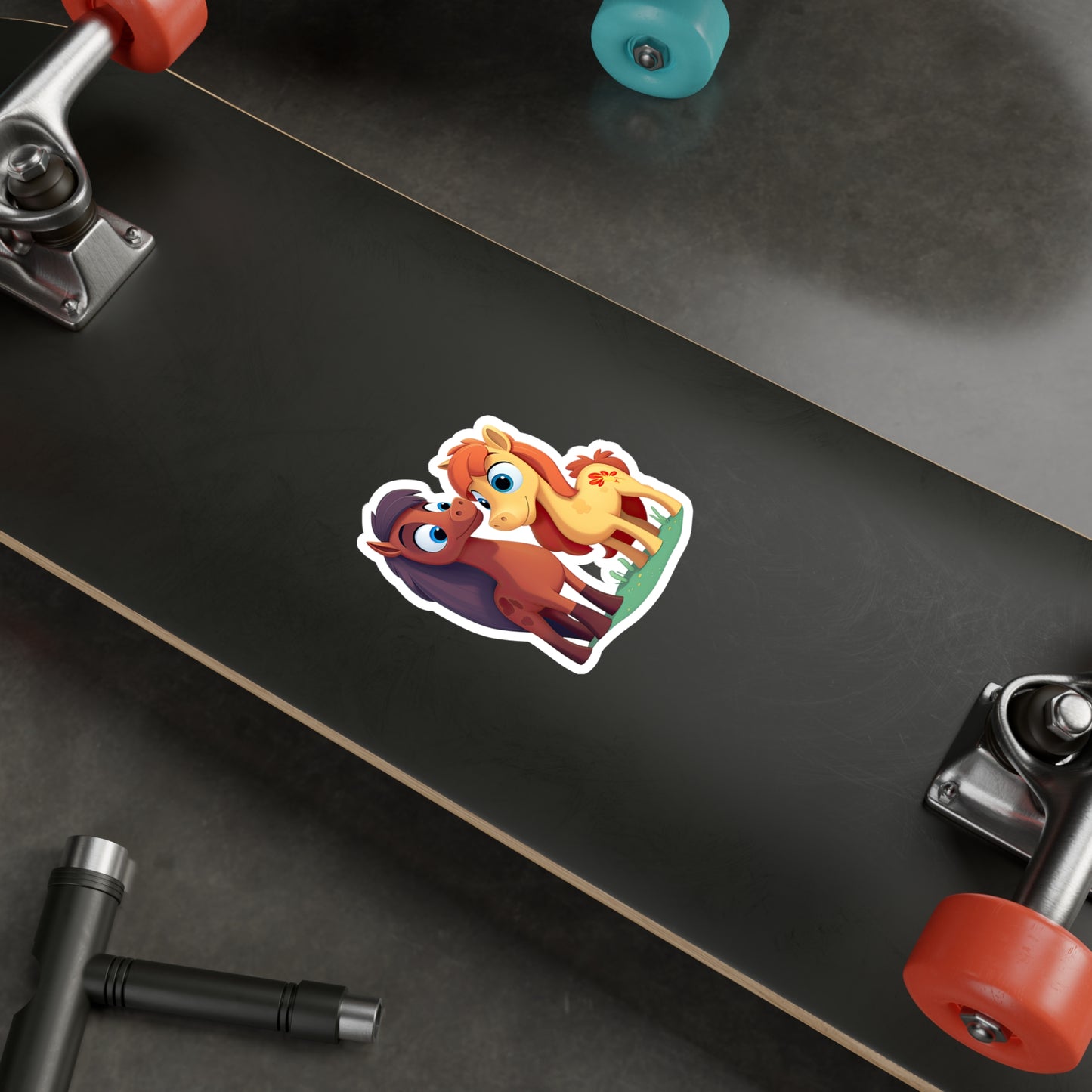Cute & Friendly Horses Sticker - High-Quality Adorable Horse Stickers for Decor & Crafts - Grab Yours Now!