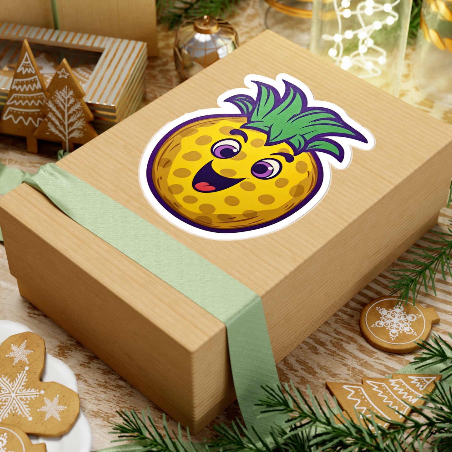 Retro Pineapple Pop: Funky Sticker