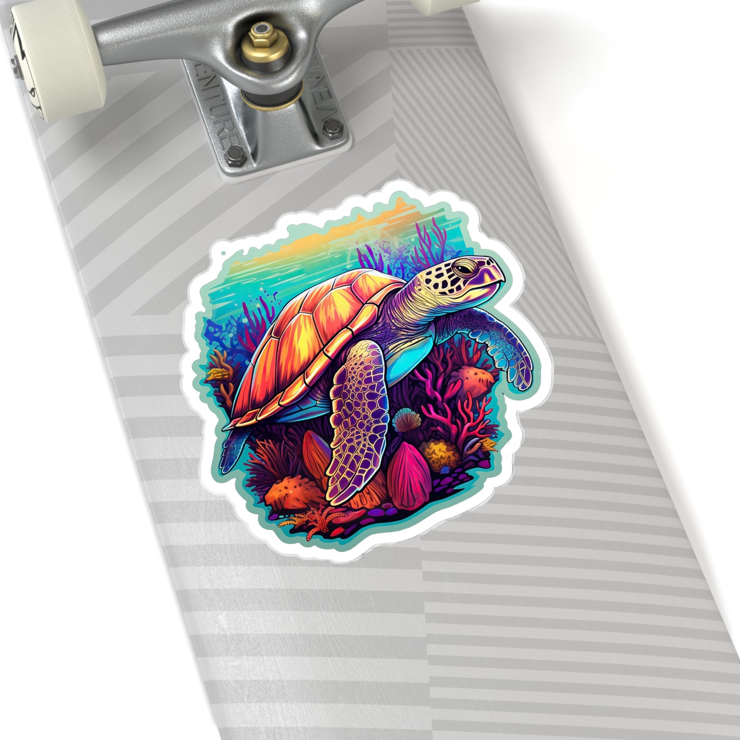 Hawksbill Haven: Coral Reef Anime Sticker
