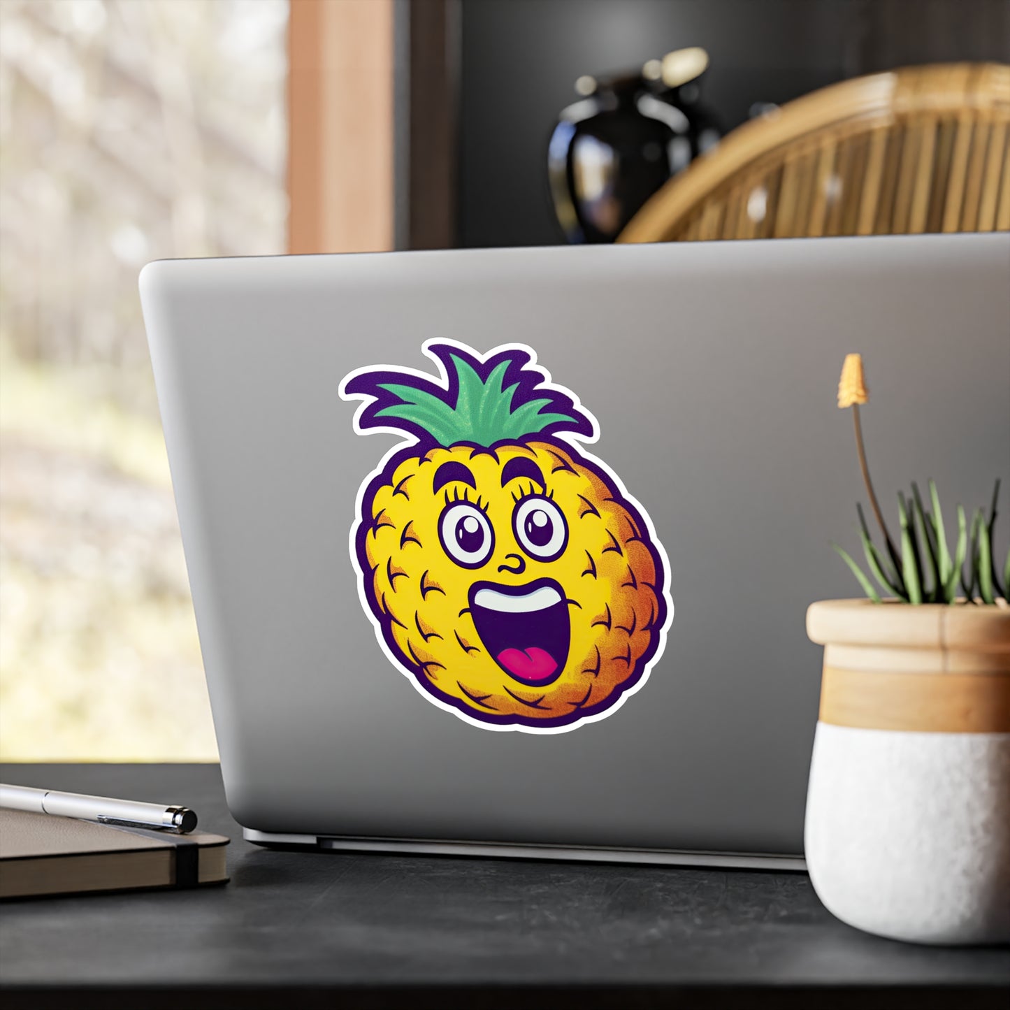 Pineapple Paradise: Vintage Pop Art Cartoon Sticker