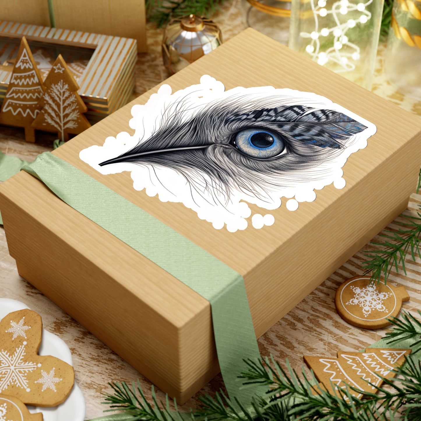 Feline Feathers: Meow-gnificent Sticker