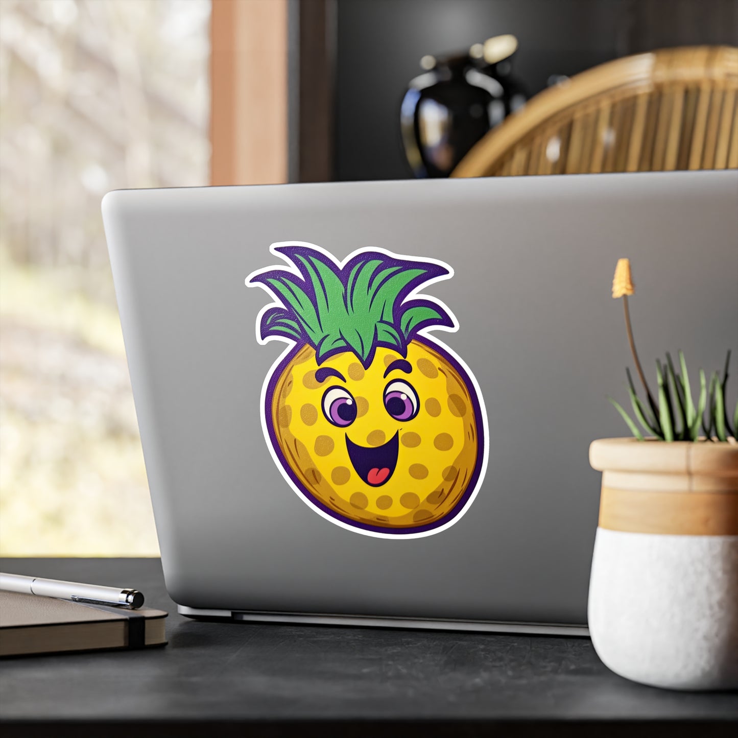 Retro Pineapple Pop: Funky Sticker