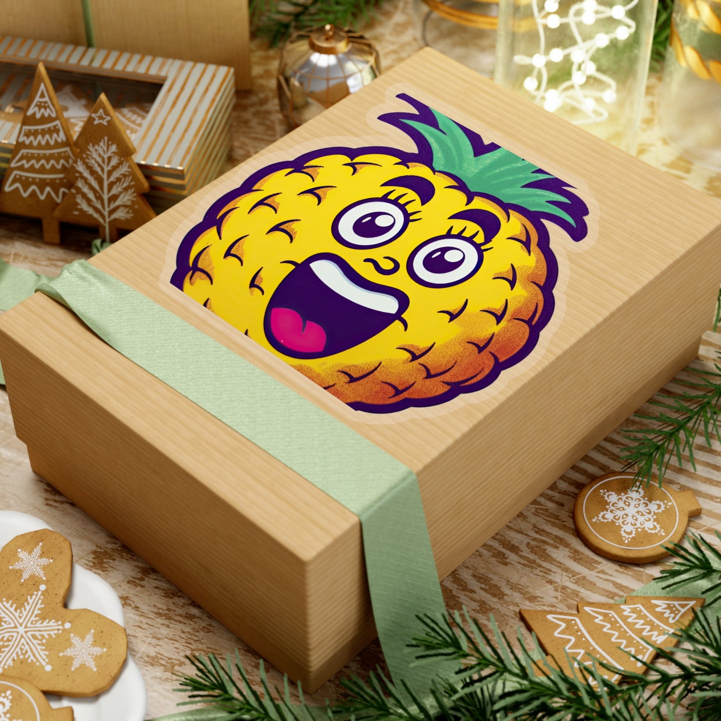 Pineapple Paradise: Vintage Pop Art Cartoon Sticker