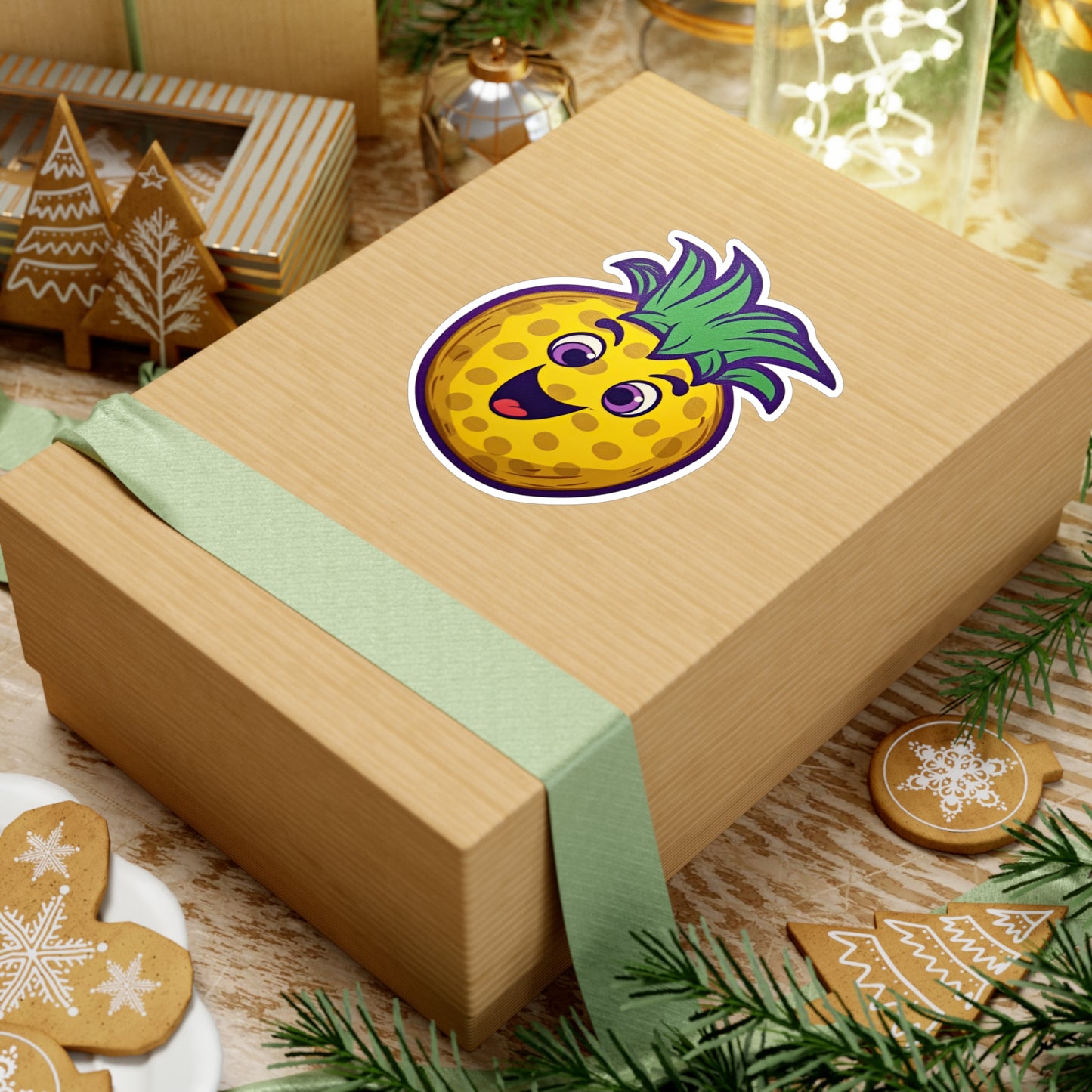 Retro Pineapple Pop: Funky Sticker