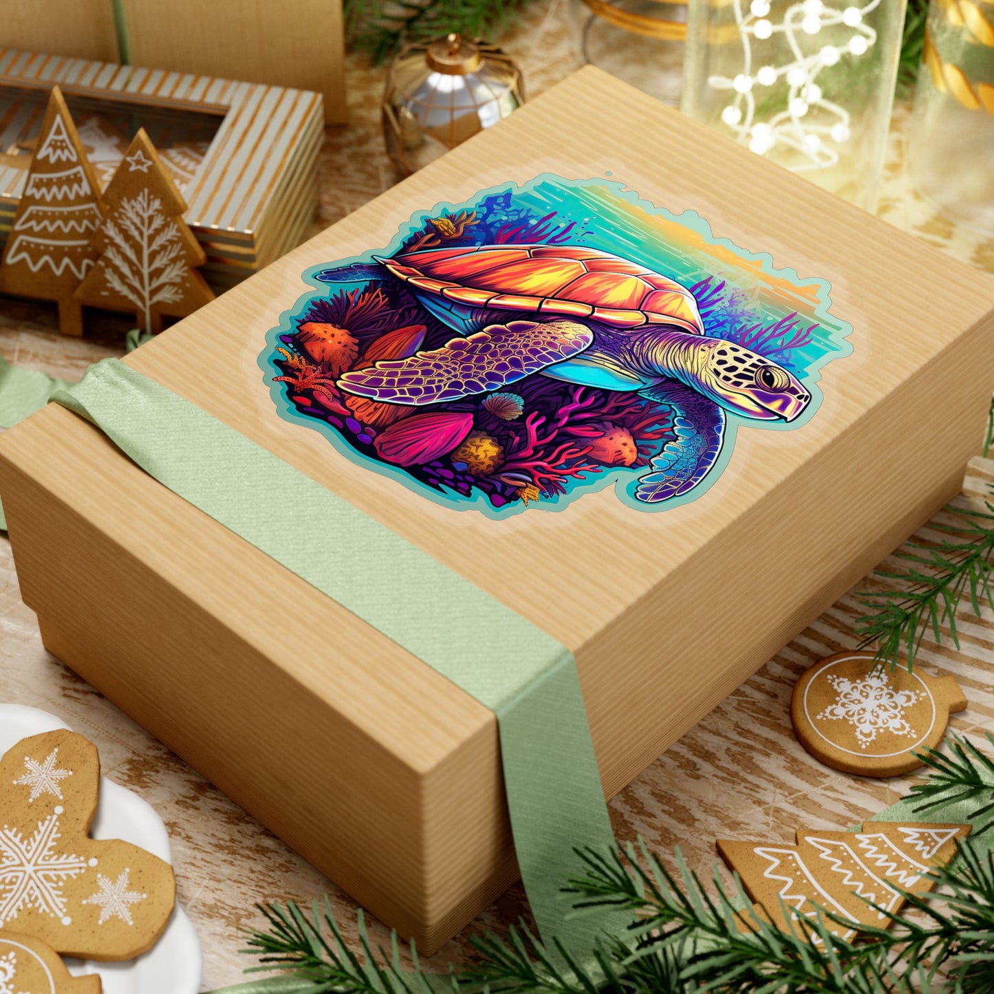 Hawksbill Haven: Coral Reef Anime Sticker