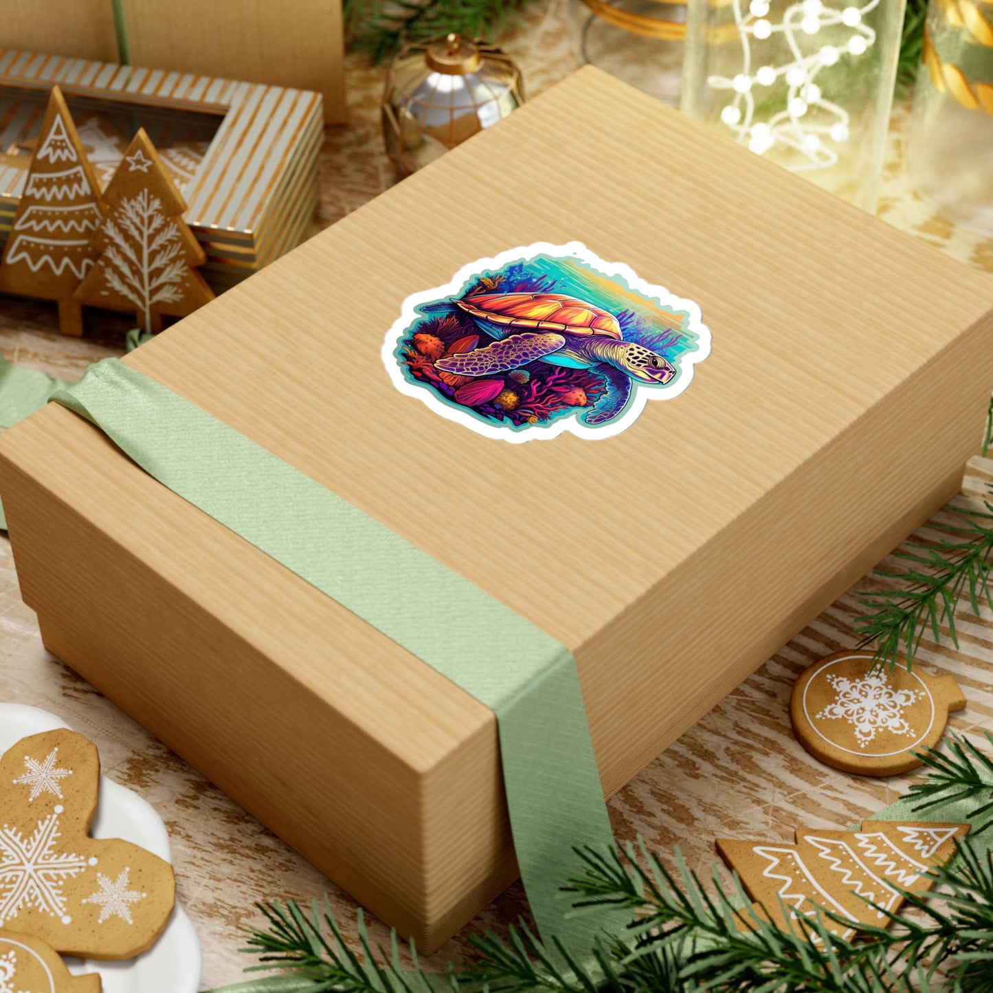 Hawksbill Haven: Coral Reef Anime Sticker