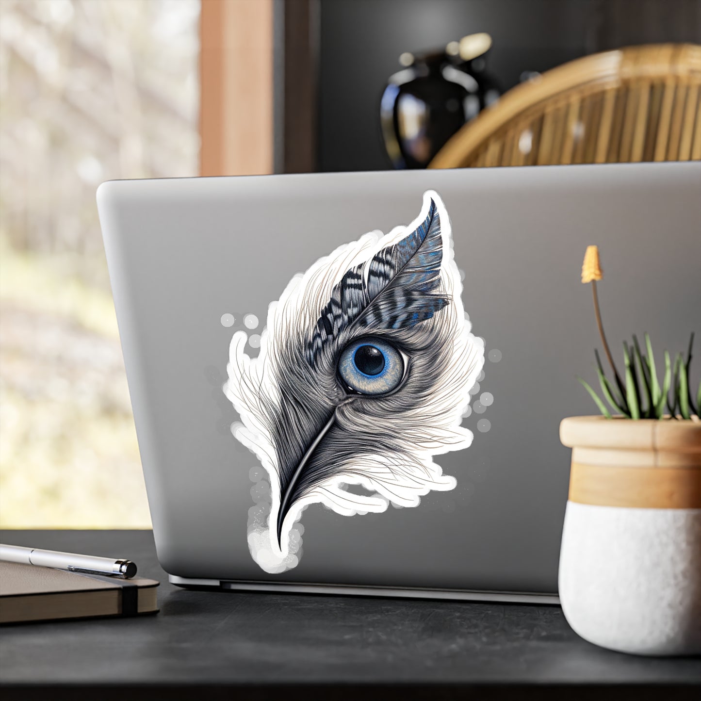 Feline Feathers: Meow-gnificent Sticker