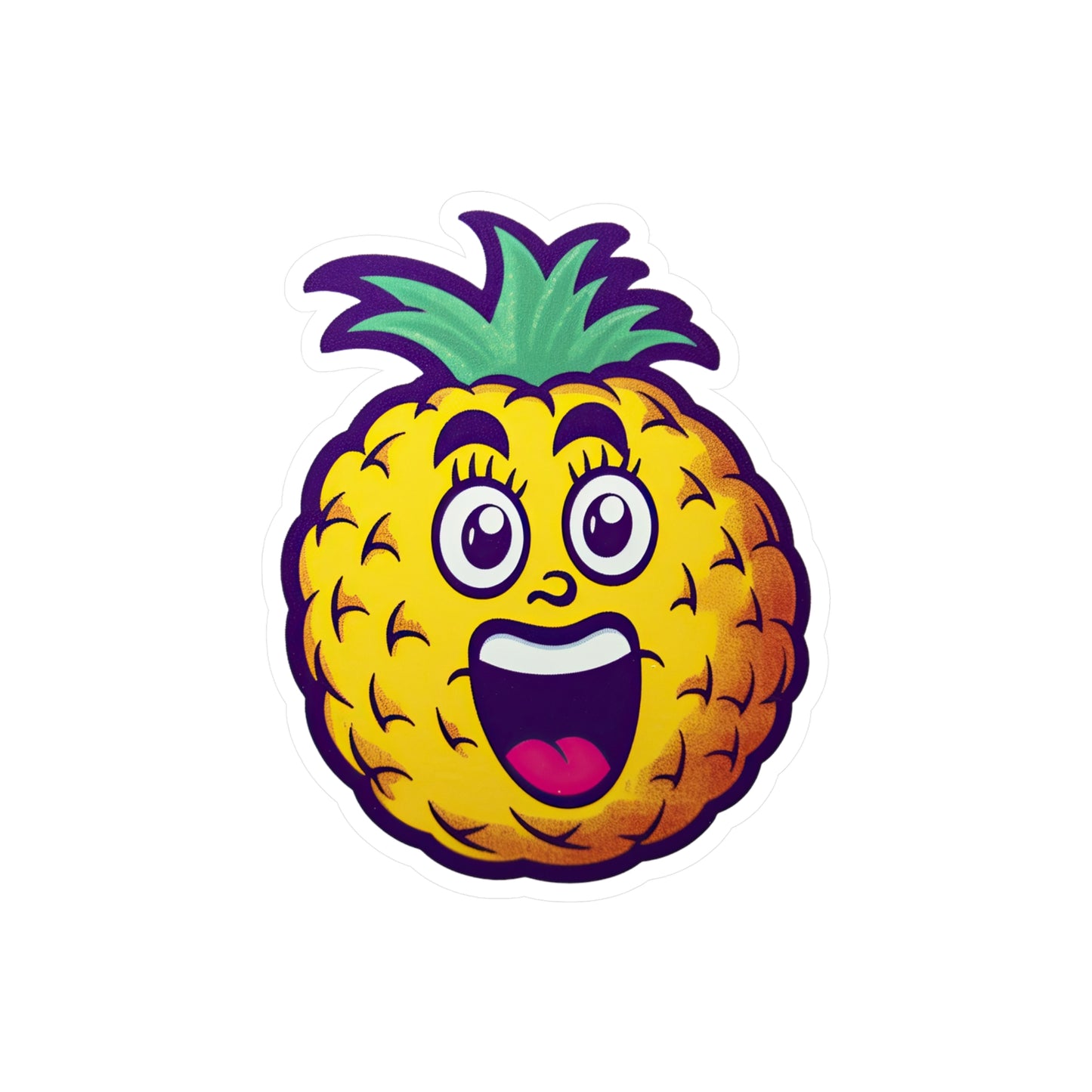 Pineapple Paradise: Vintage Pop Art Cartoon Sticker