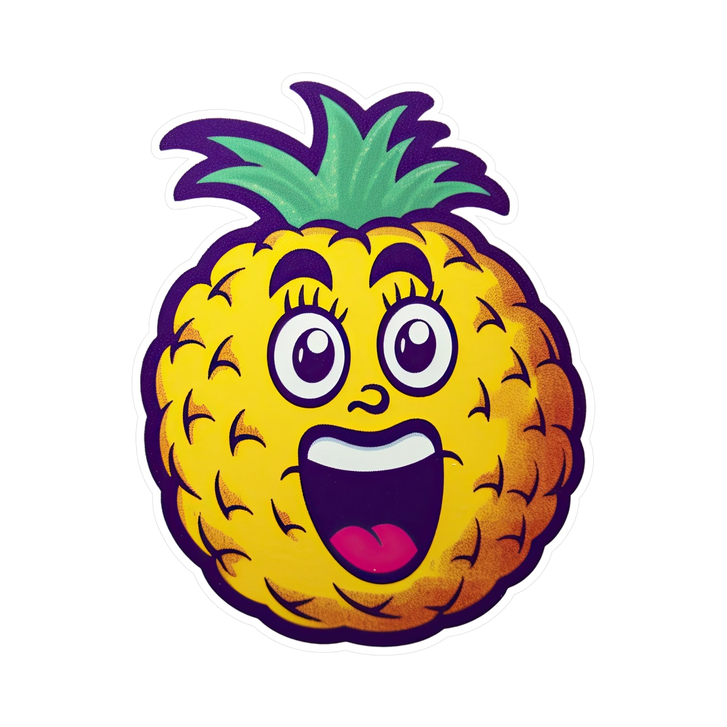 Pineapple Paradise: Vintage Pop Art Cartoon Sticker