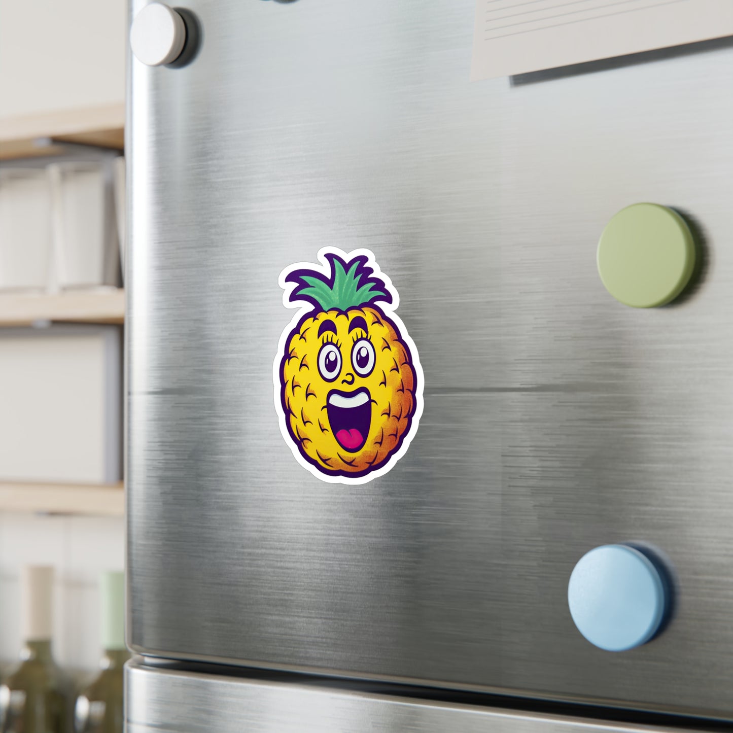 Pineapple Paradise: Vintage Pop Art Cartoon Sticker