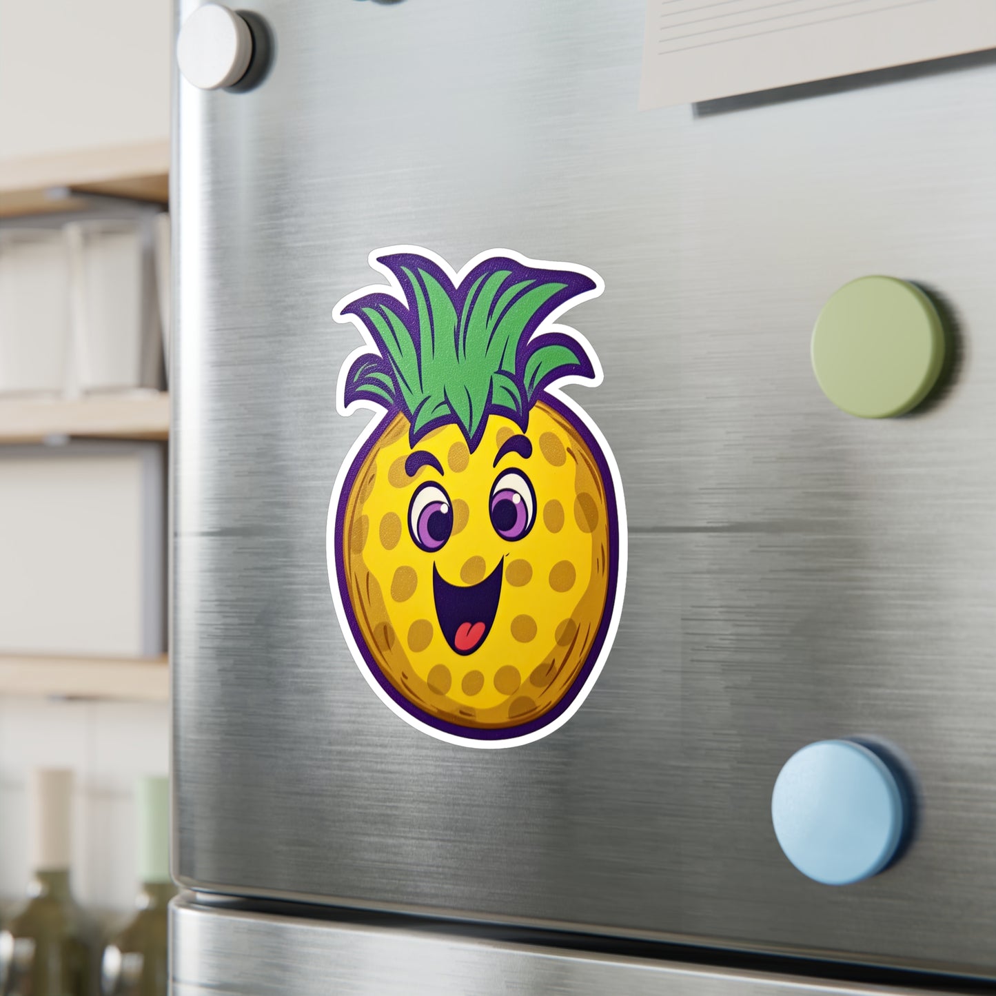 Retro Pineapple Pop: Funky Sticker