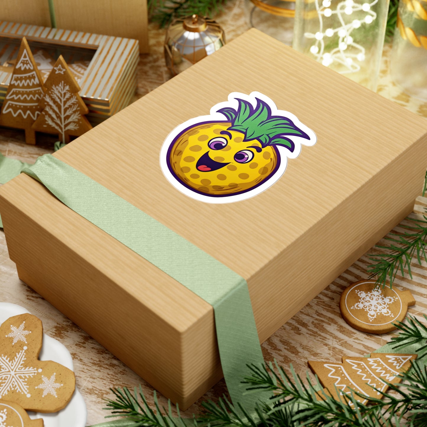 Retro Pineapple Pop: Funky Sticker