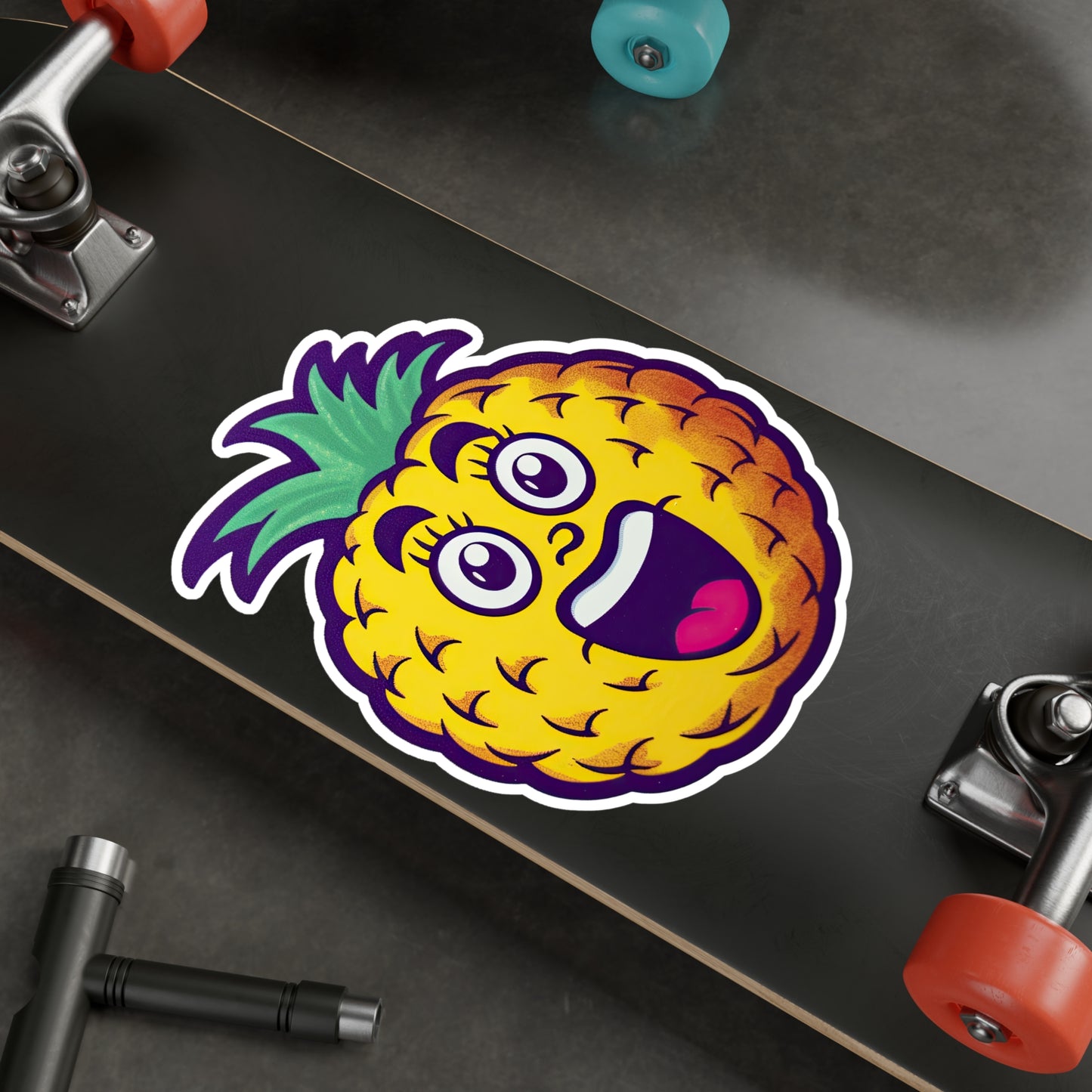 Pineapple Paradise: Vintage Pop Art Cartoon Sticker