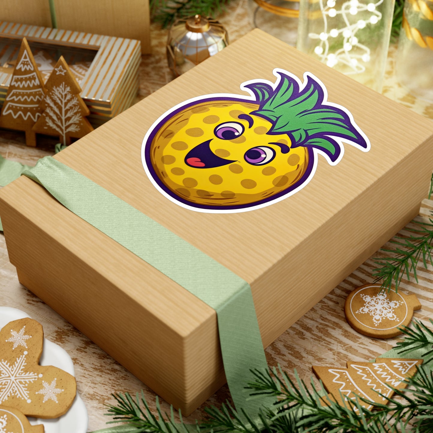 Retro Pineapple Pop: Funky Sticker