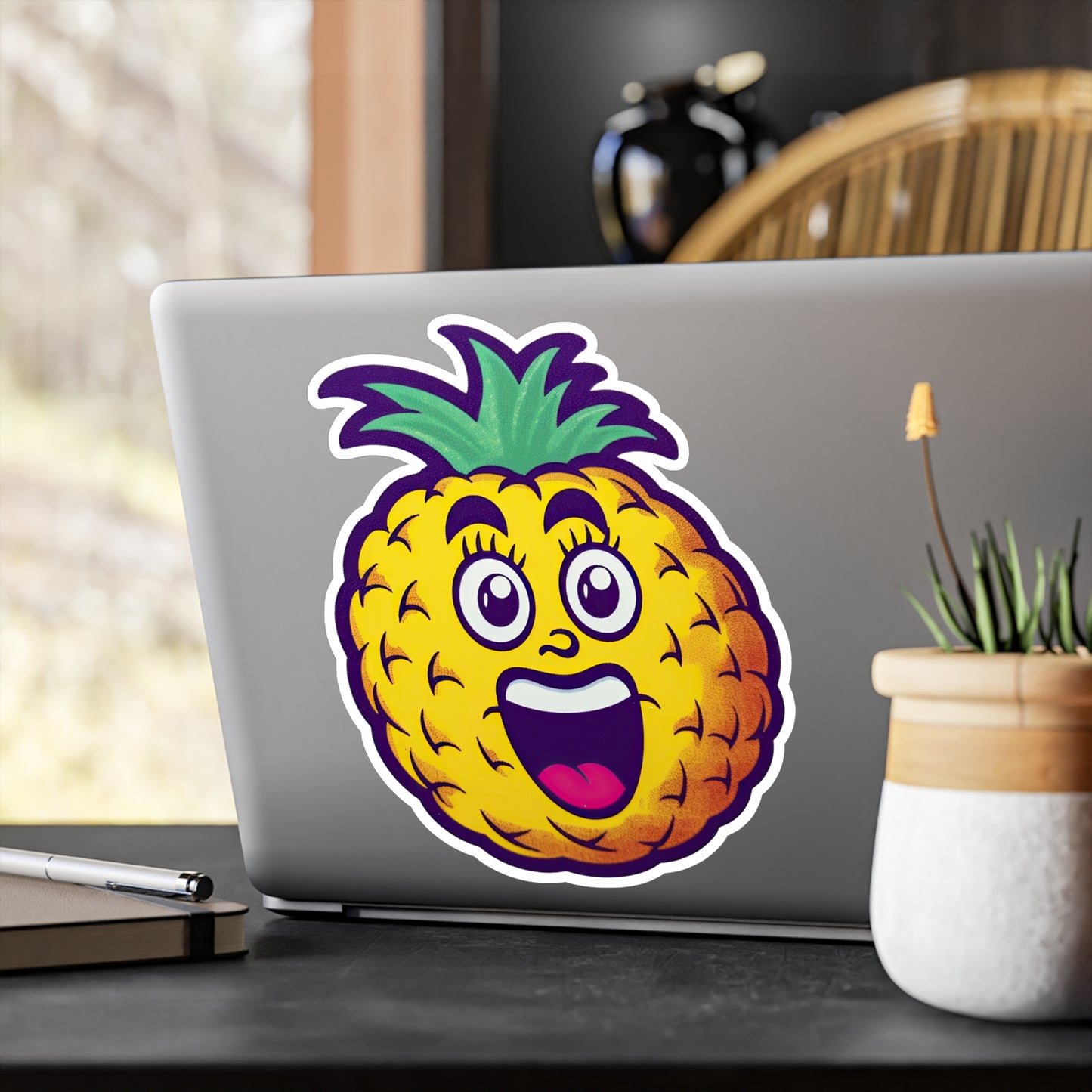 Pineapple Paradise: Vintage Pop Art Cartoon Sticker