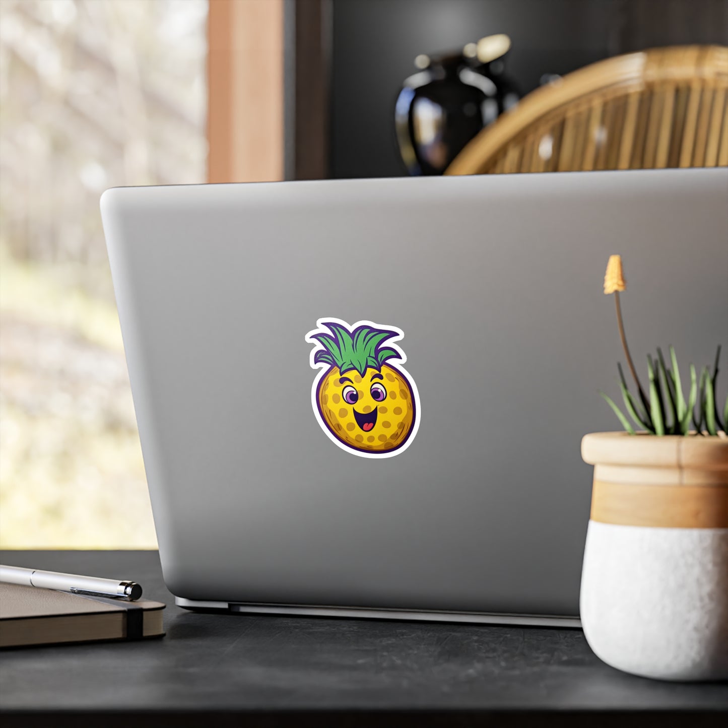 Retro Pineapple Pop: Funky Sticker