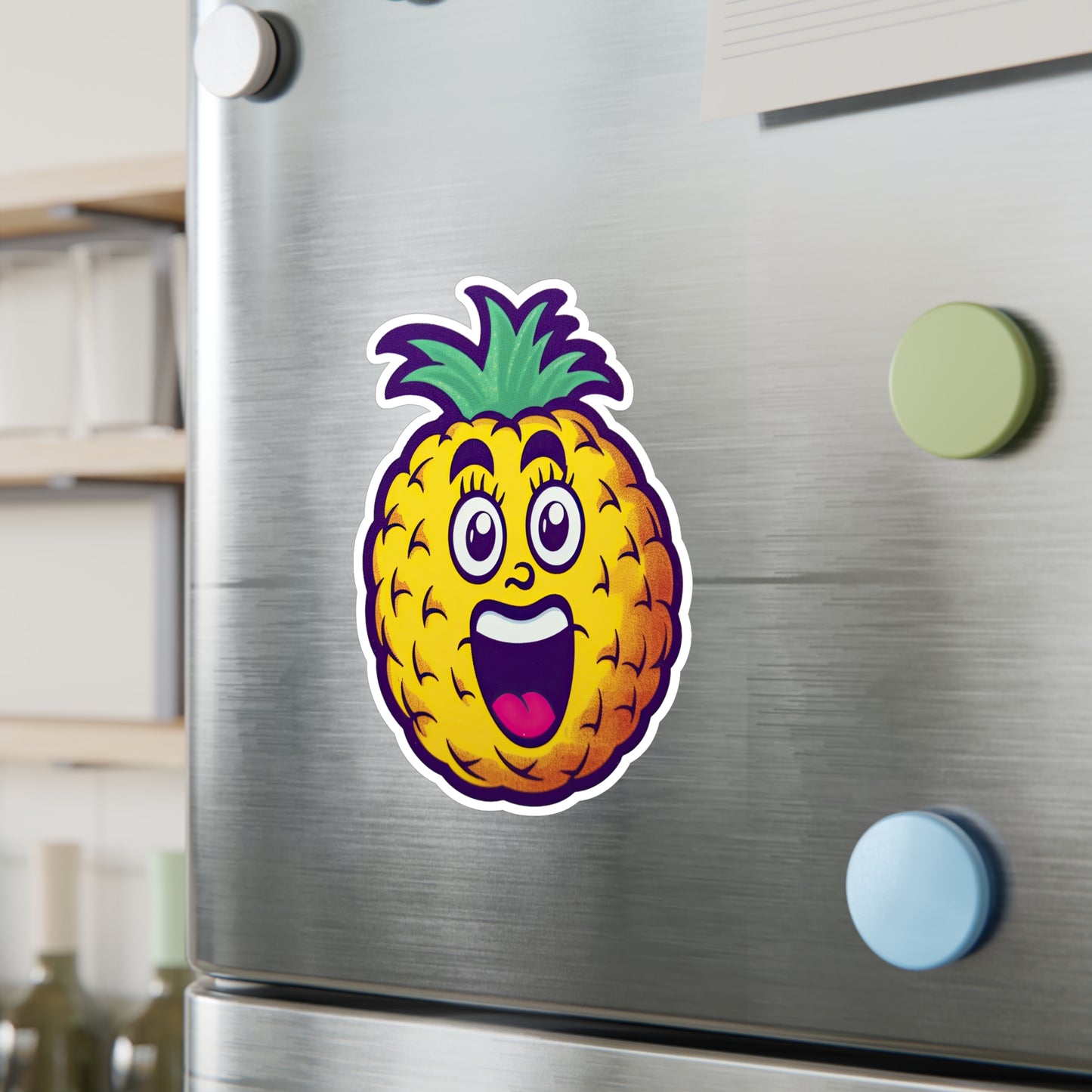 Pineapple Paradise: Vintage Pop Art Cartoon Sticker