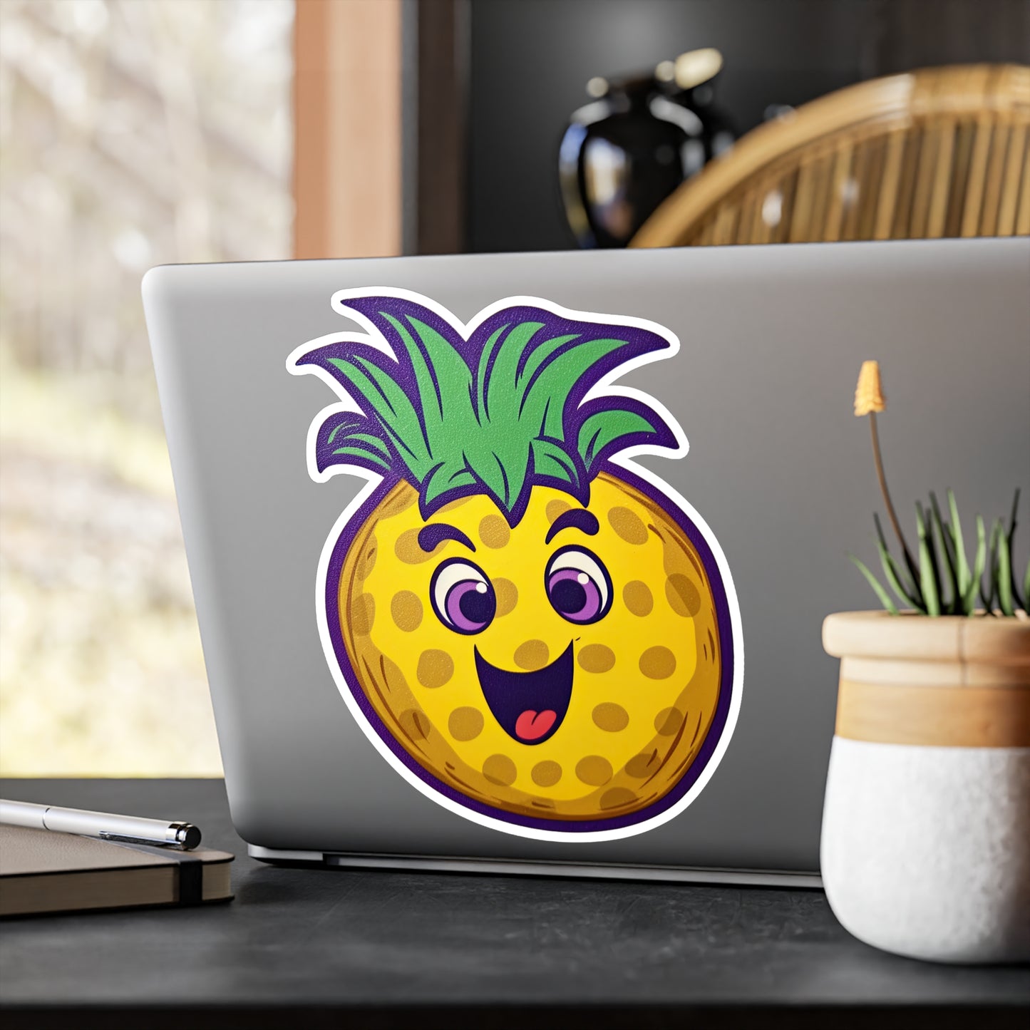 Retro Pineapple Pop: Funky Sticker