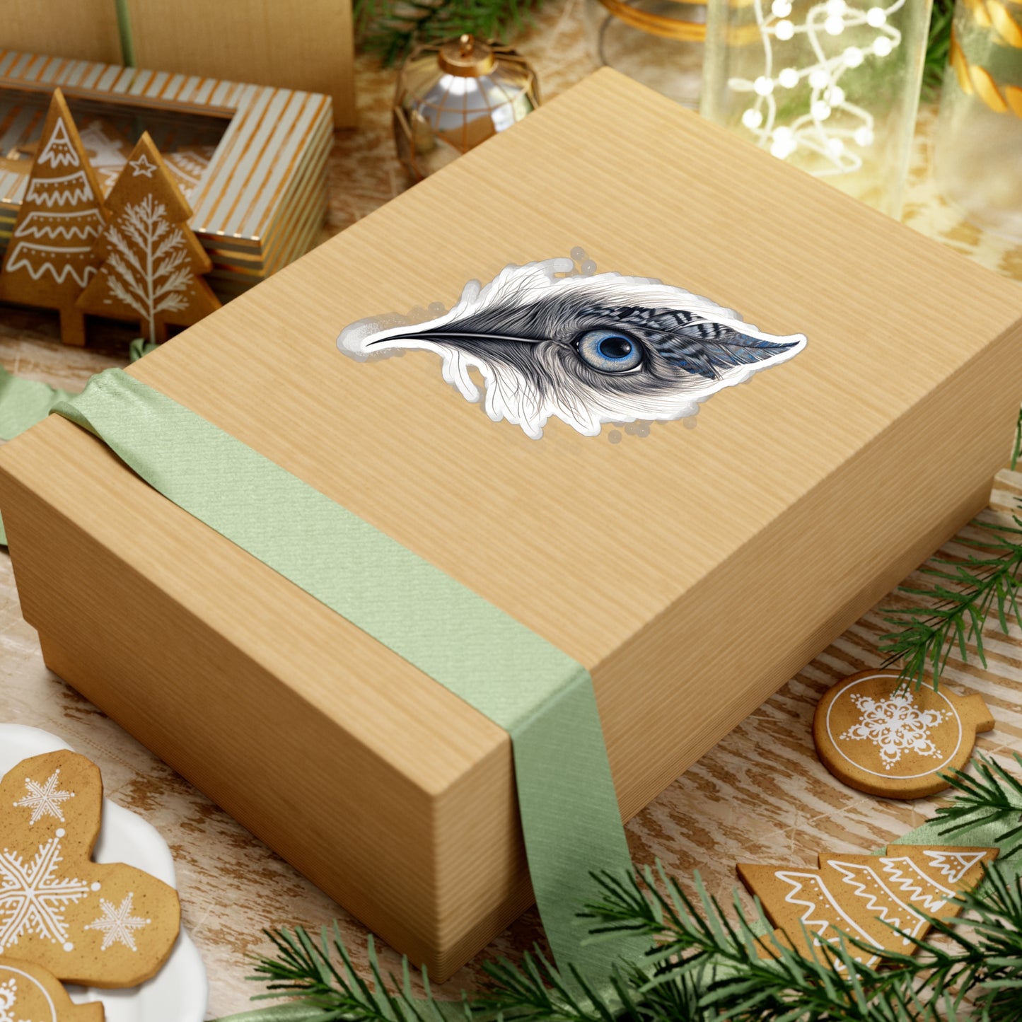 Feline Feathers: Meow-gnificent Sticker
