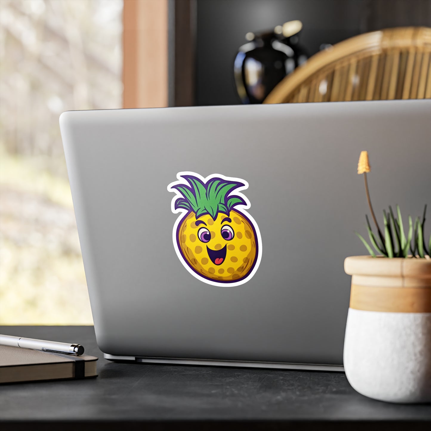 Retro Pineapple Pop: Funky Sticker