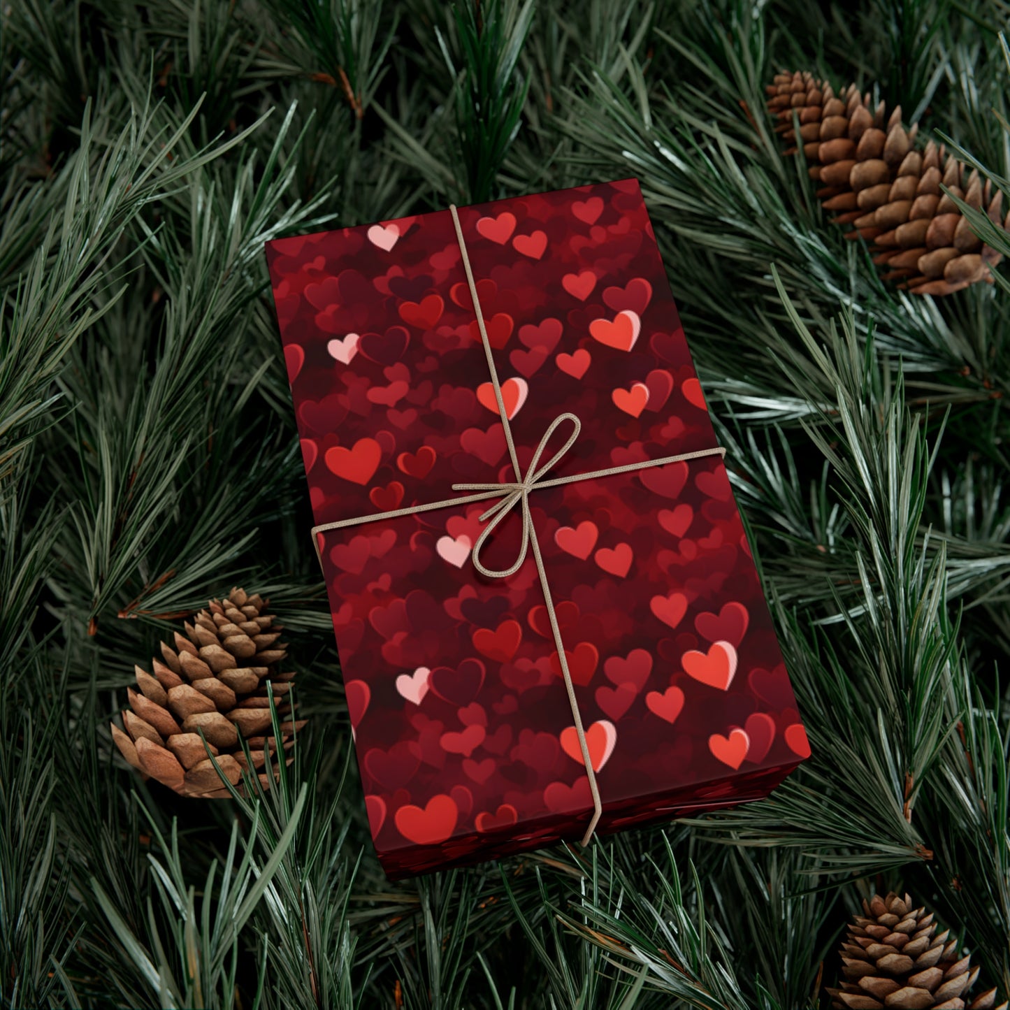 Crimson Embrace: A Symphony of Hearts Wrapping Paper