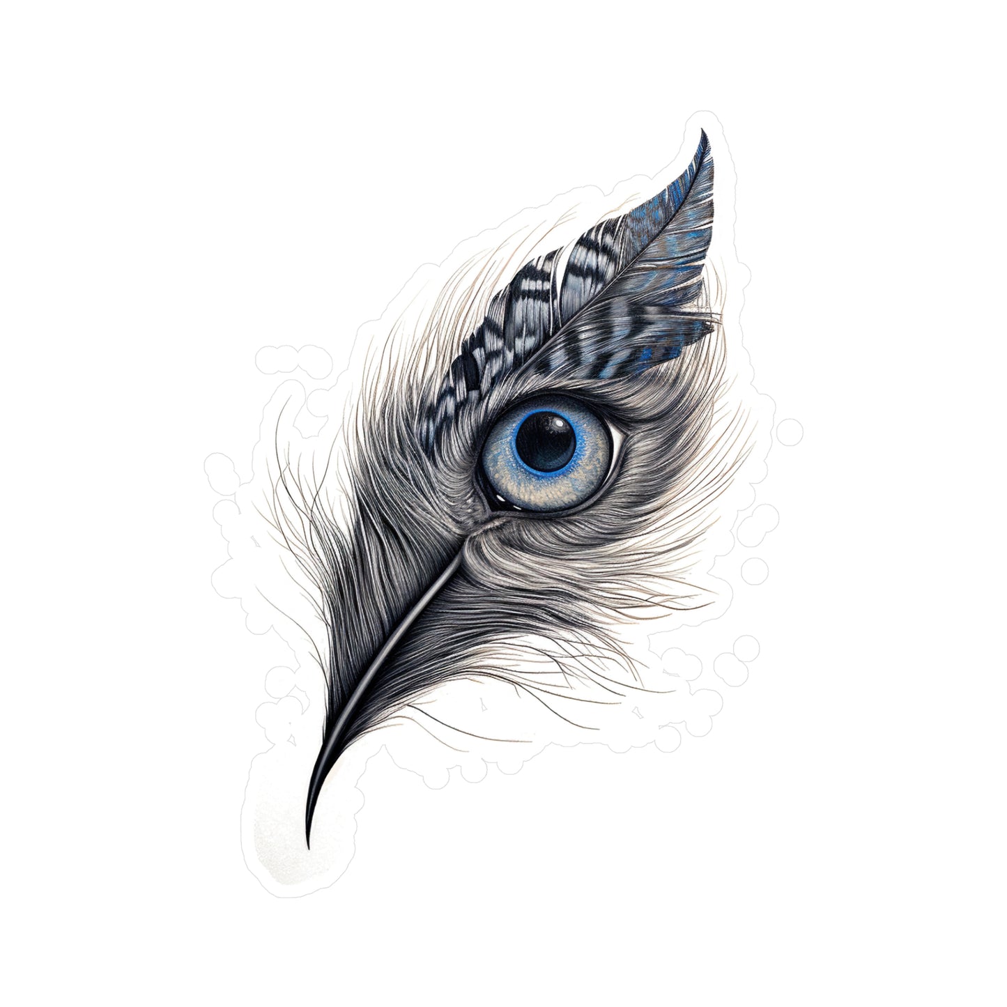 Feline Feathers: Meow-gnificent Sticker
