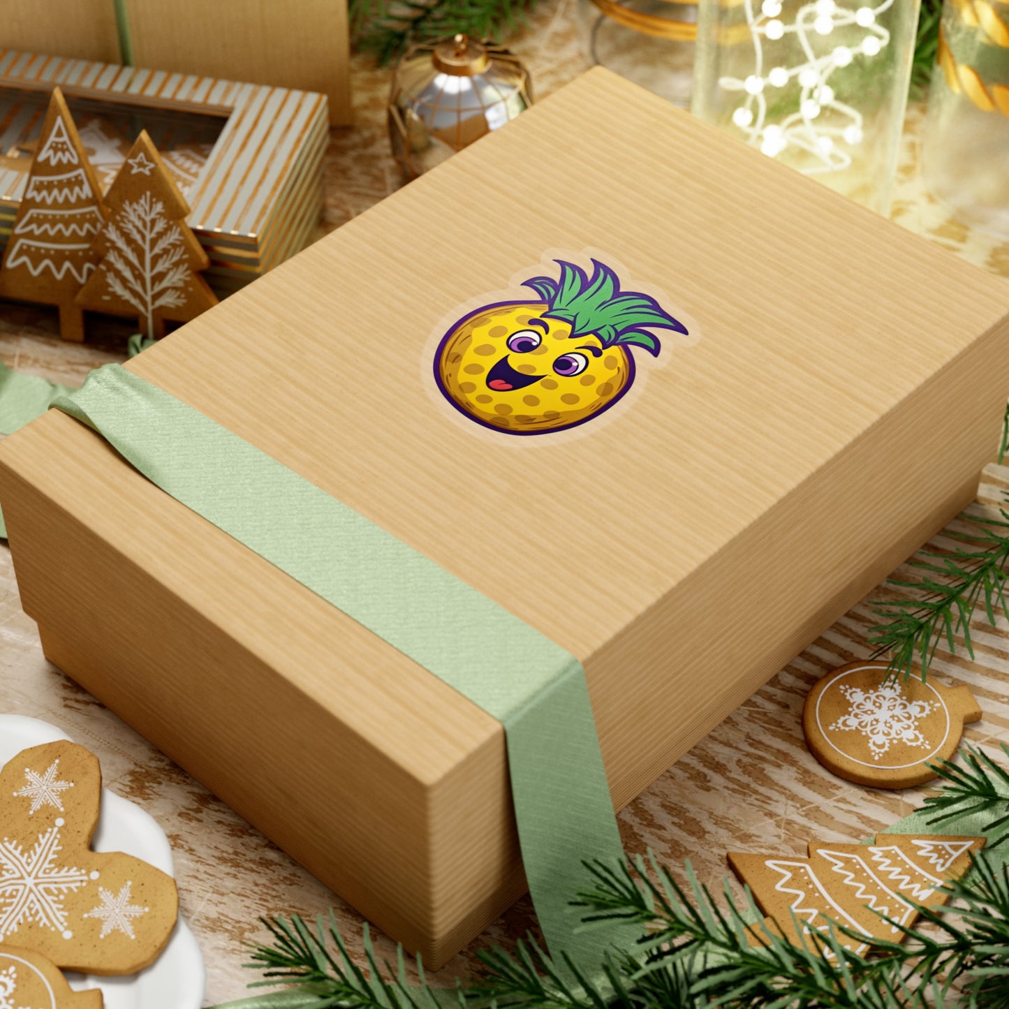 Retro Pineapple Pop: Funky Sticker