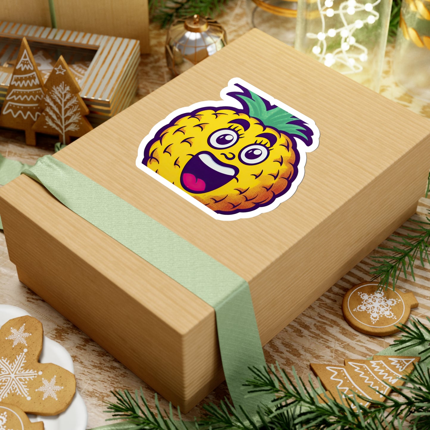 Pineapple Paradise: Vintage Pop Art Cartoon Sticker