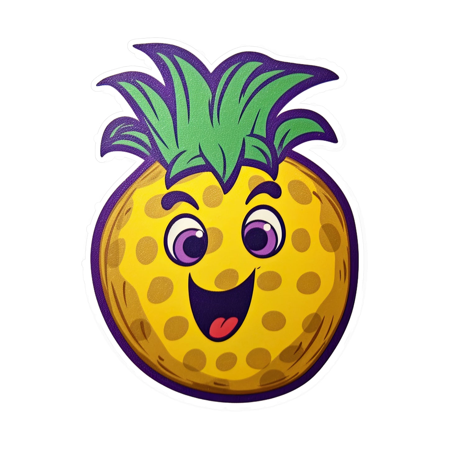 Retro Pineapple Pop: Funky Sticker