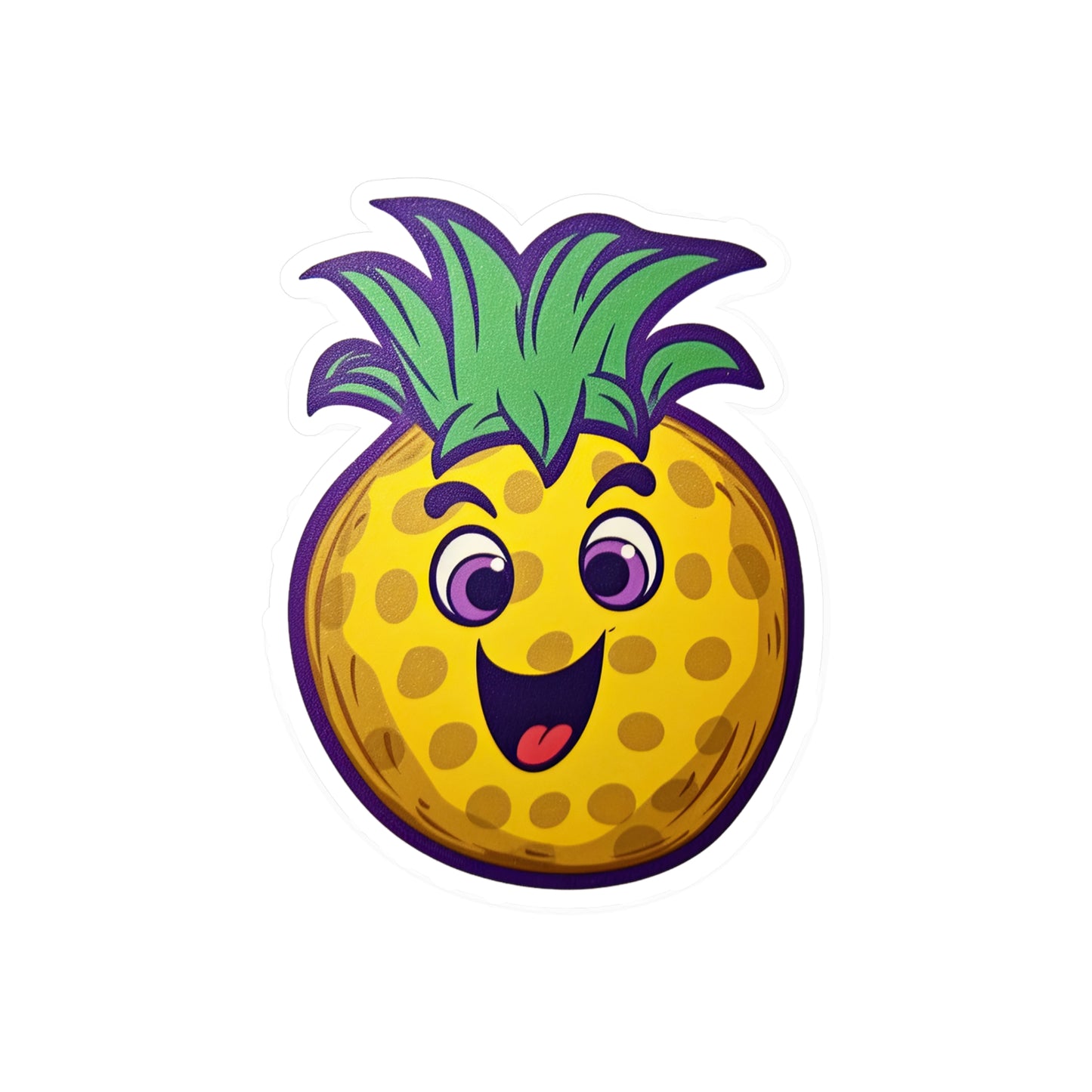 Retro Pineapple Pop: Funky Sticker