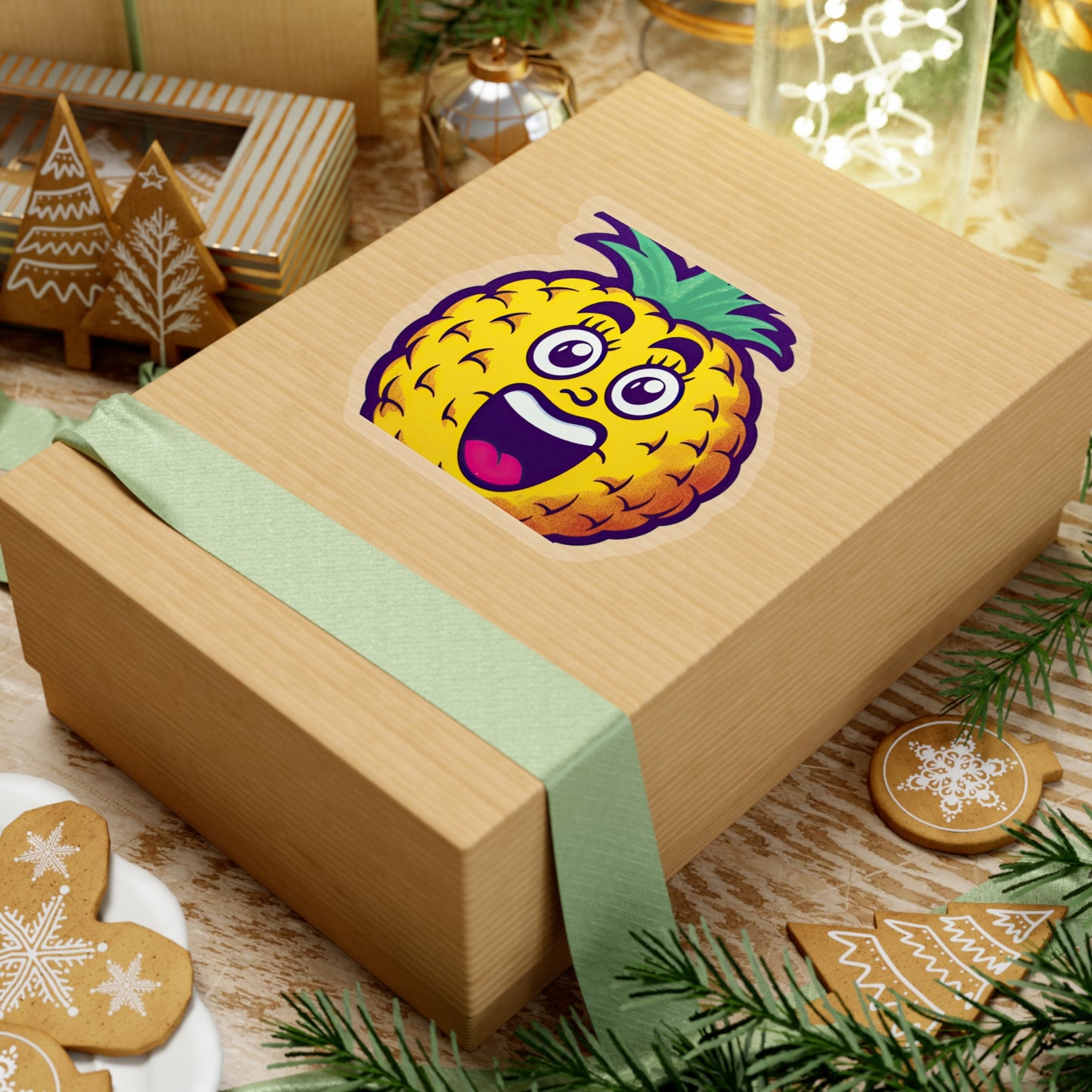 Pineapple Paradise: Vintage Pop Art Cartoon Sticker