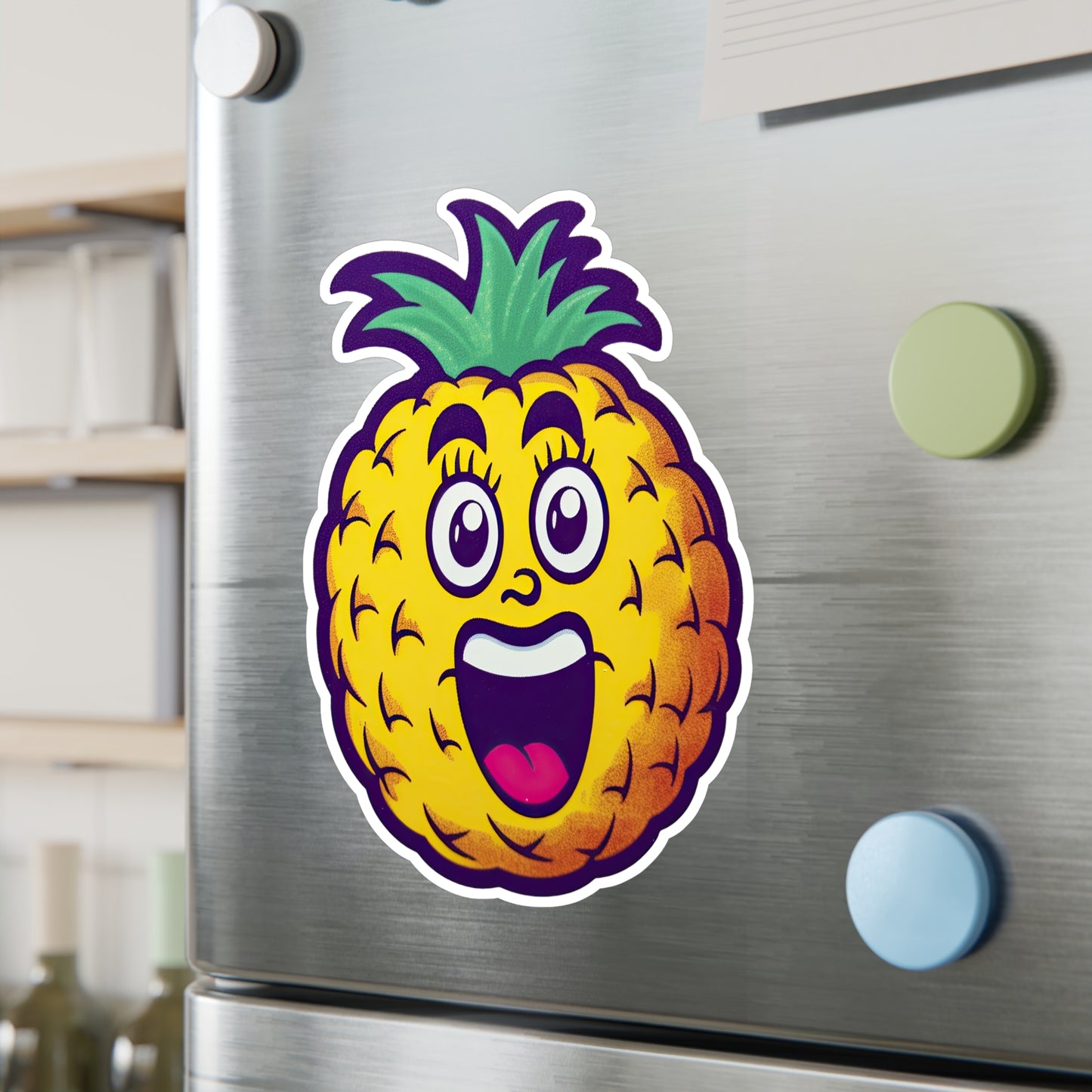 Pineapple Paradise: Vintage Pop Art Cartoon Sticker