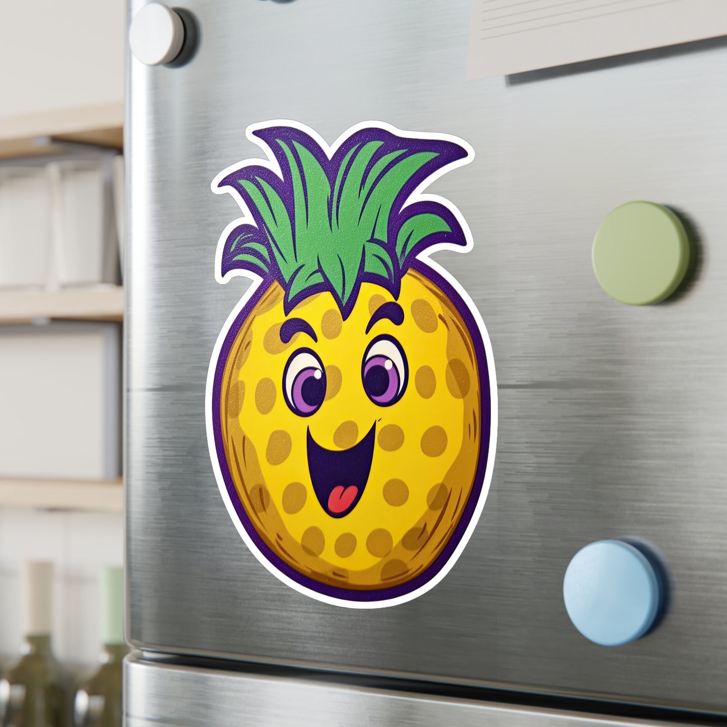 Retro Pineapple Pop: Funky Sticker