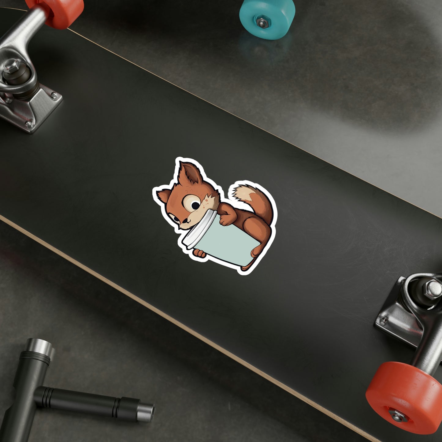 Adorable Squirrel with Tiny Coffee Cup Sticker - Perfect for Laptops, Water Bottles & More | Cute, Unique & High-Quality