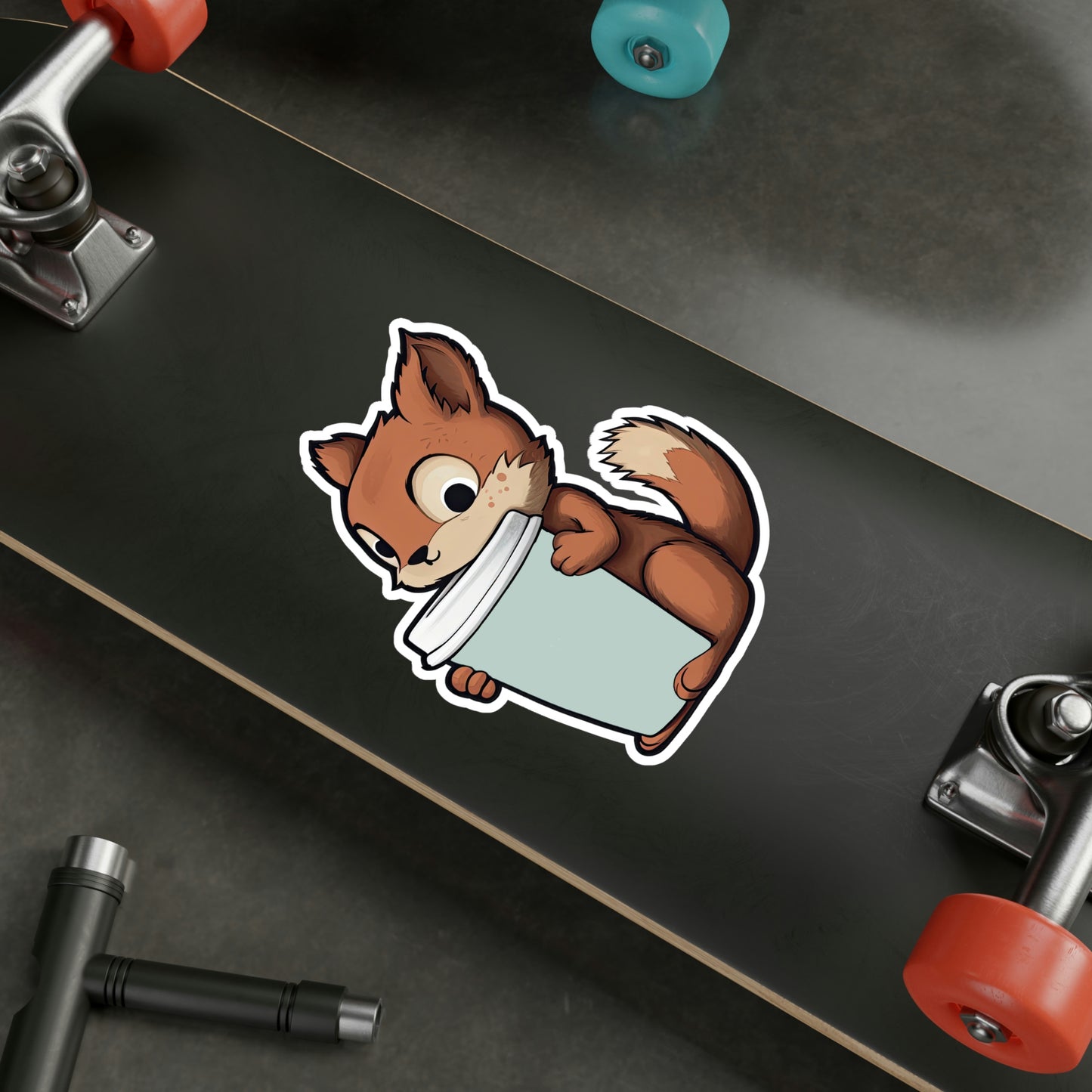 Adorable Squirrel with Tiny Coffee Cup Sticker - Perfect for Laptops, Water Bottles & More | Cute, Unique & High-Quality