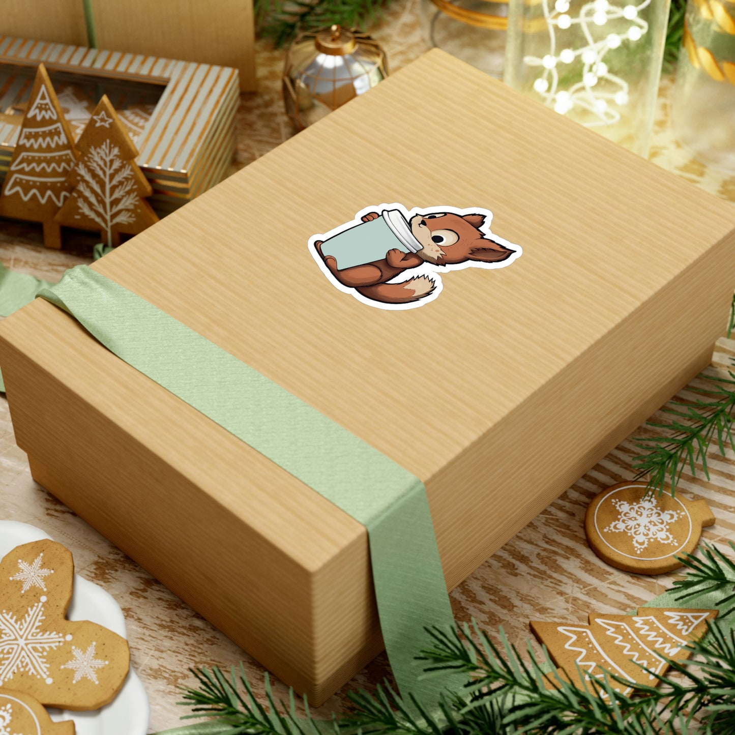 Adorable Squirrel with Tiny Coffee Cup Sticker - Perfect for Laptops, Water Bottles & More | Cute, Unique & High-Quality