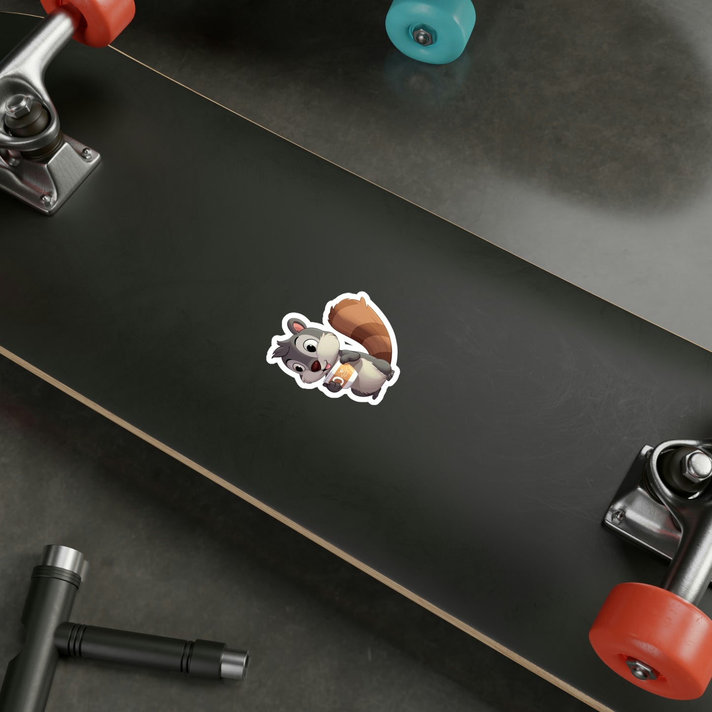 Cute Squirrel with Tiny Coffee Cup Sticker - Adorable, High-Quality & Unique Design - Perfect for Laptops, Water Bottles, and More!