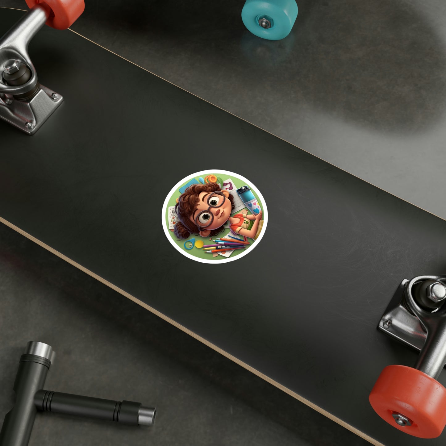 Adorable Crafty Mom Sticker with Art Supplies - Perfect Decal for DIY Enthusiasts