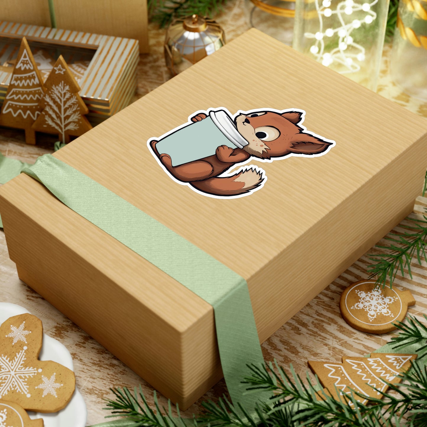 Adorable Squirrel with Tiny Coffee Cup Sticker - Perfect for Laptops, Water Bottles & More | Cute, Unique & High-Quality