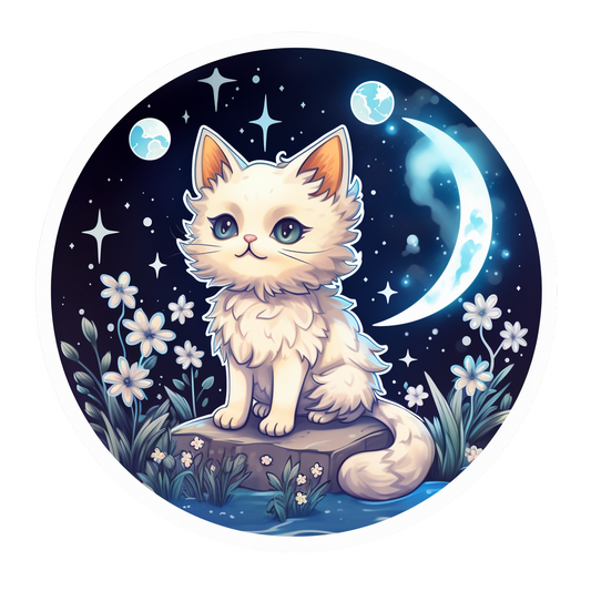 Mystical Felines: Lunar Cat Stickers and Their Origin Stories