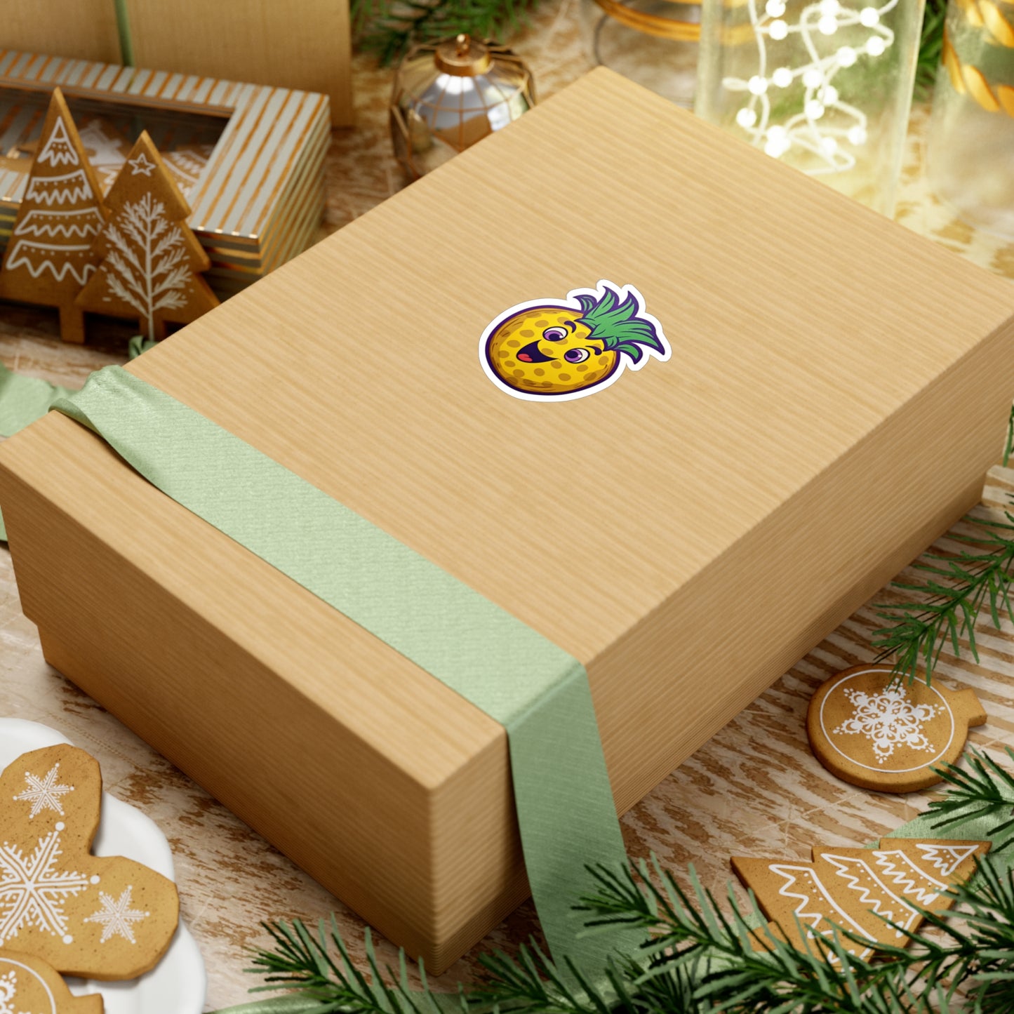 Retro Pineapple Pop: Funky Sticker