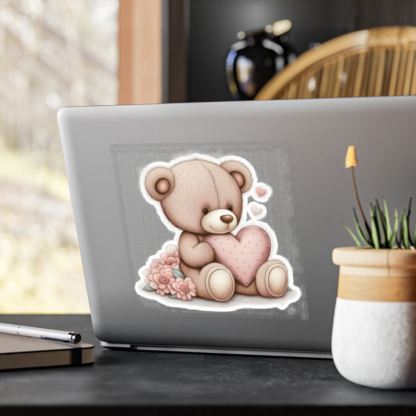 Retro Love: Cute Teddy Bear Sticker