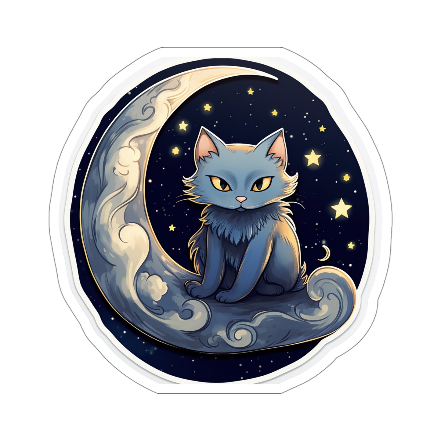 Whiskers in the Night Sticker