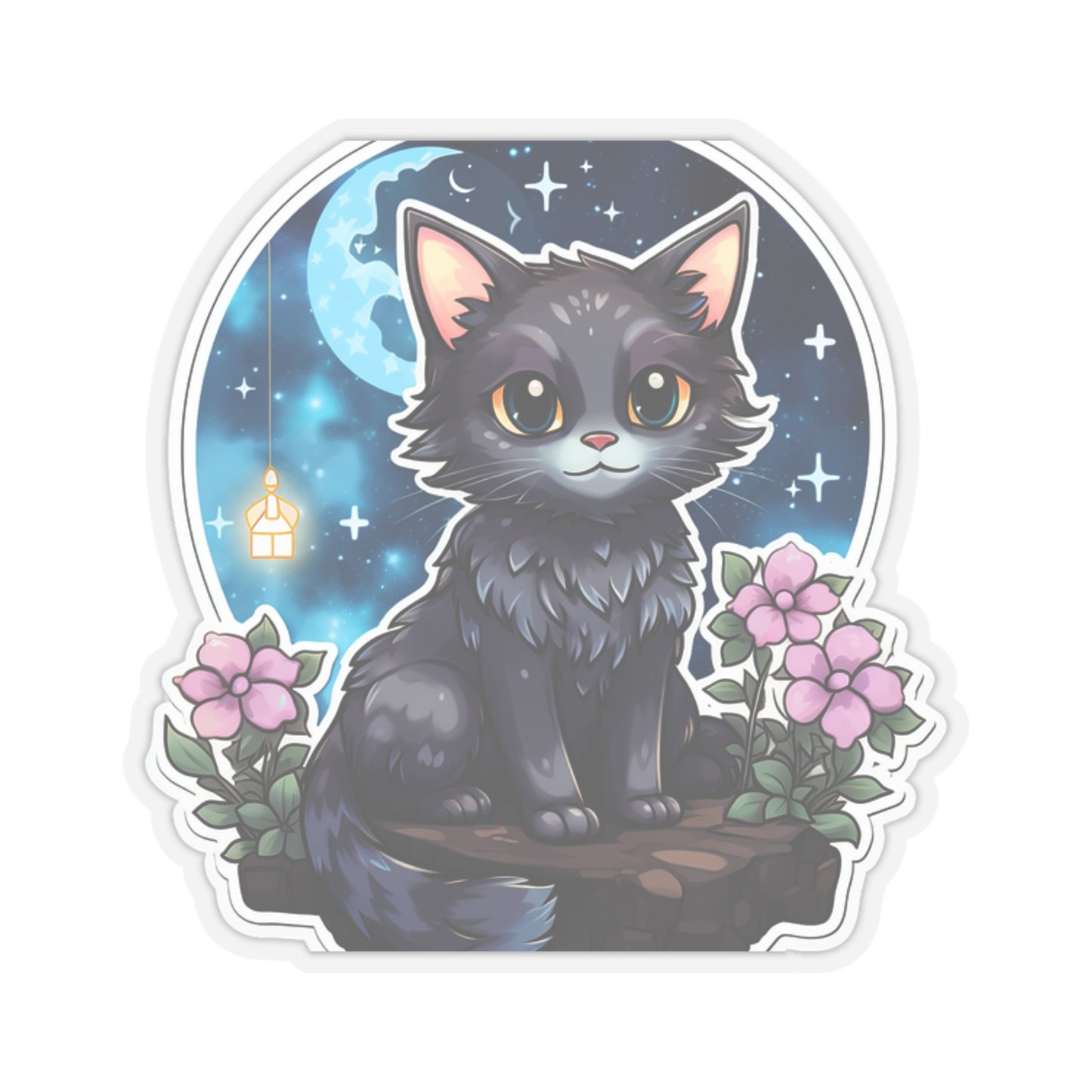 Lunar Kitty's Moonlit Garden Sticker