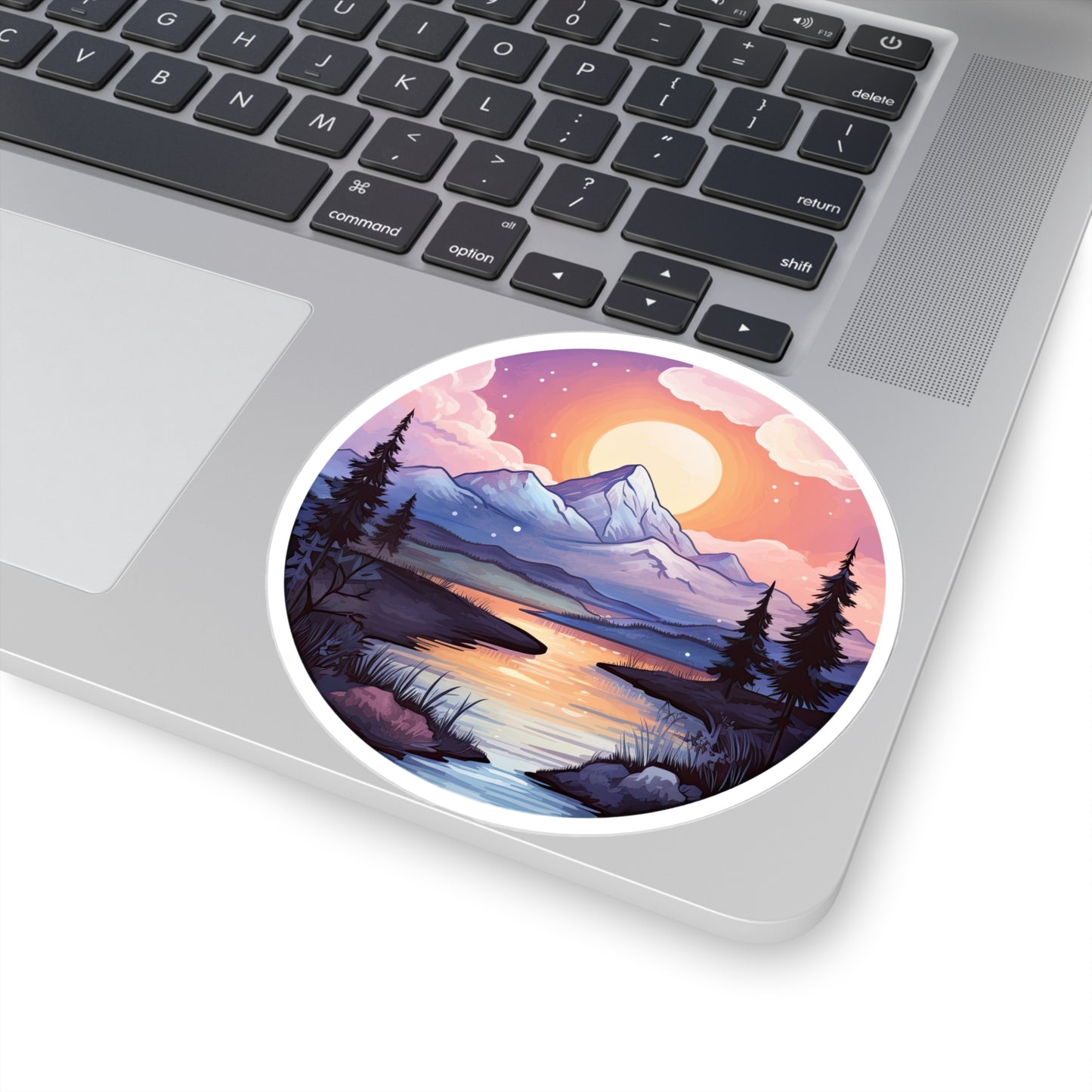 Serene Sunrise Mountain Sticker