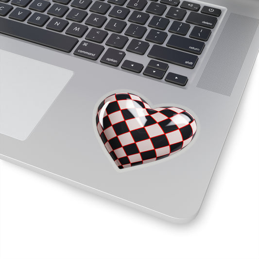 Love in Check: Heart Checkered Sticker