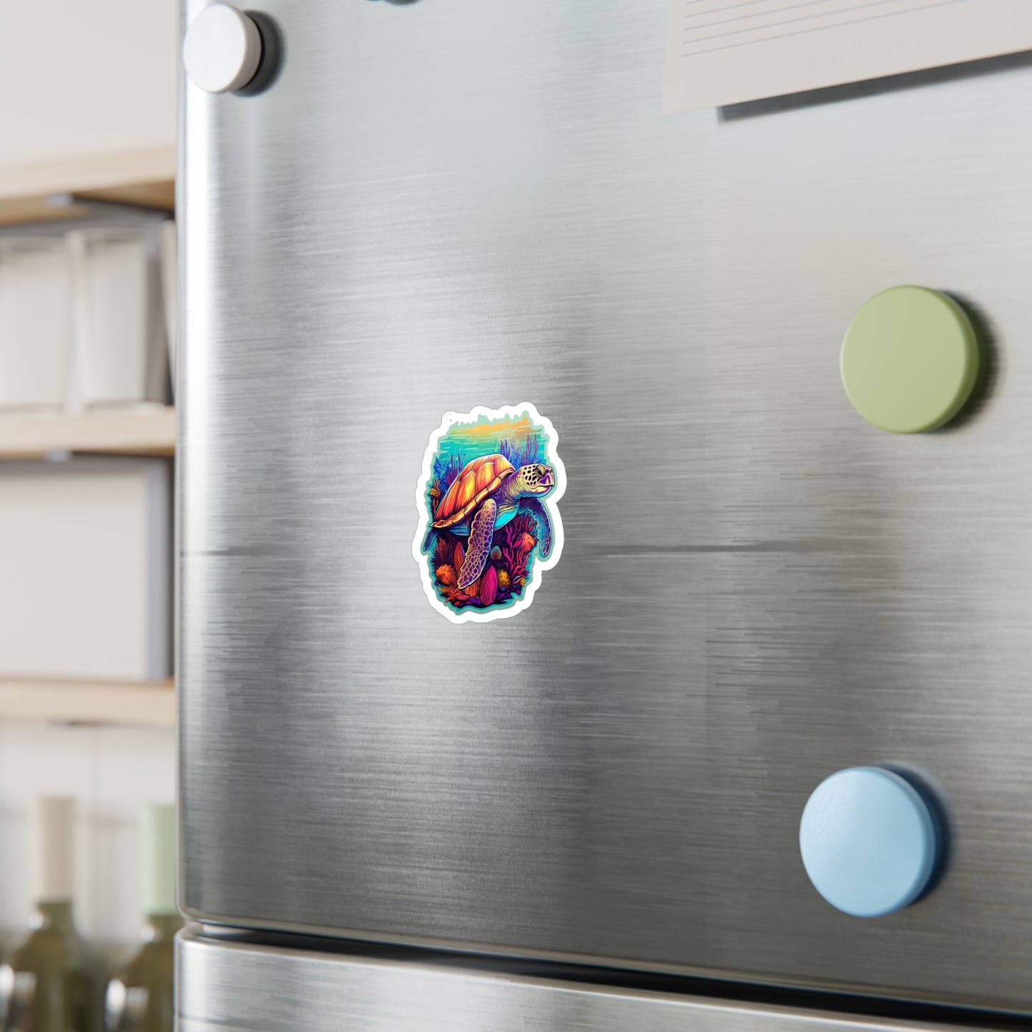 Hawksbill Haven: Coral Reef Anime Sticker